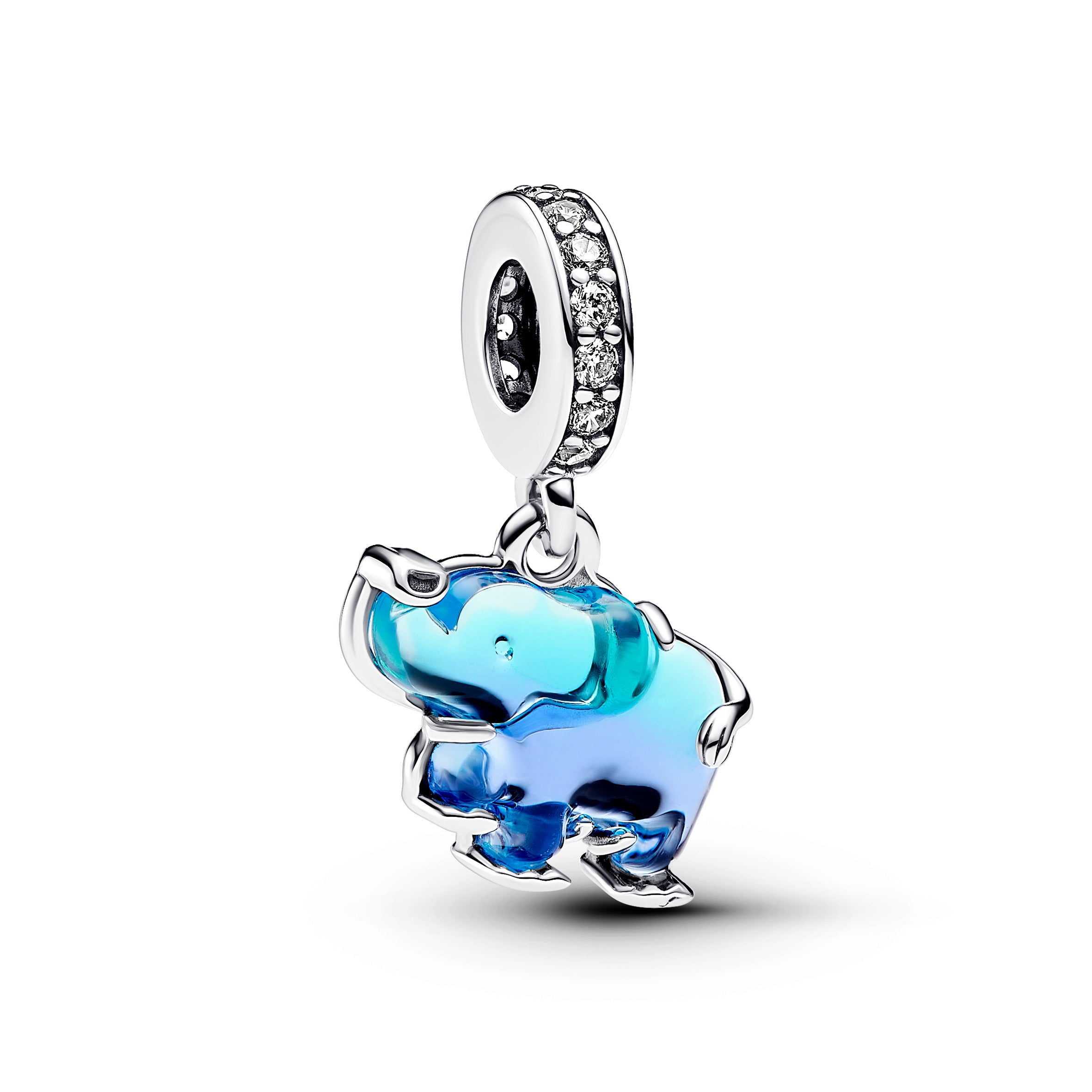 Pandora - Pendente Elefante Vetro di Murano Blu
