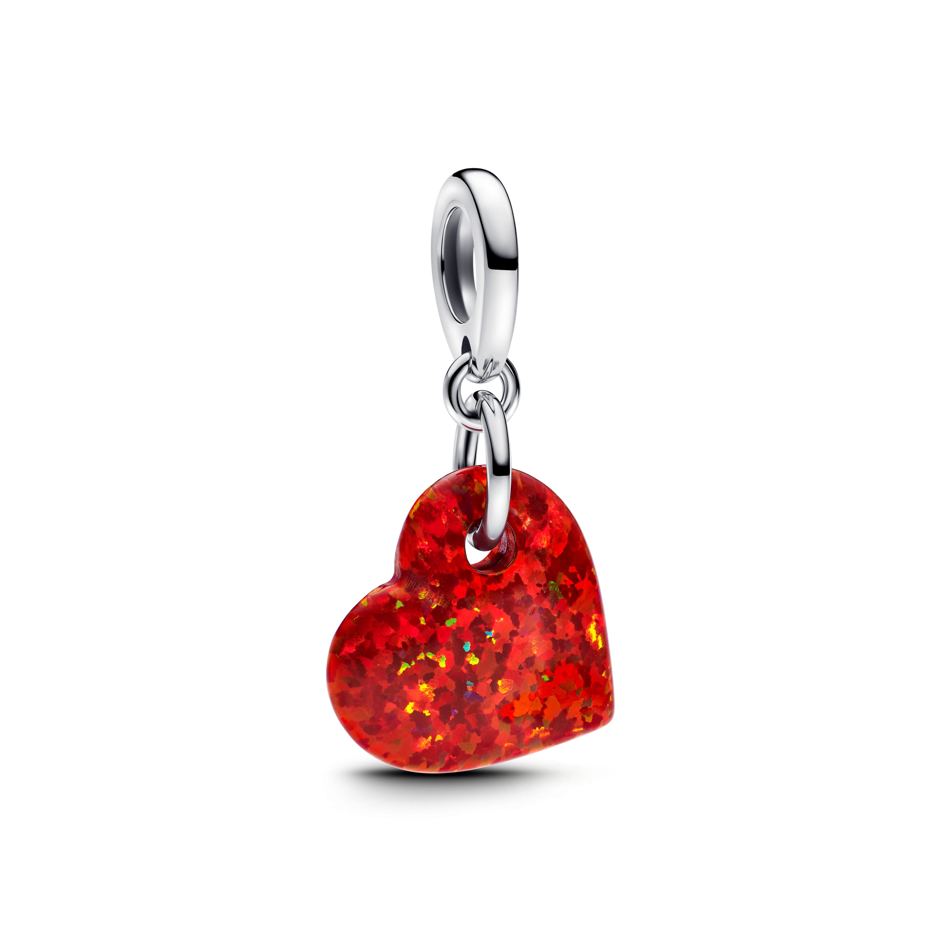 Pandora - Charm Pendente Cuore Opale Rosso