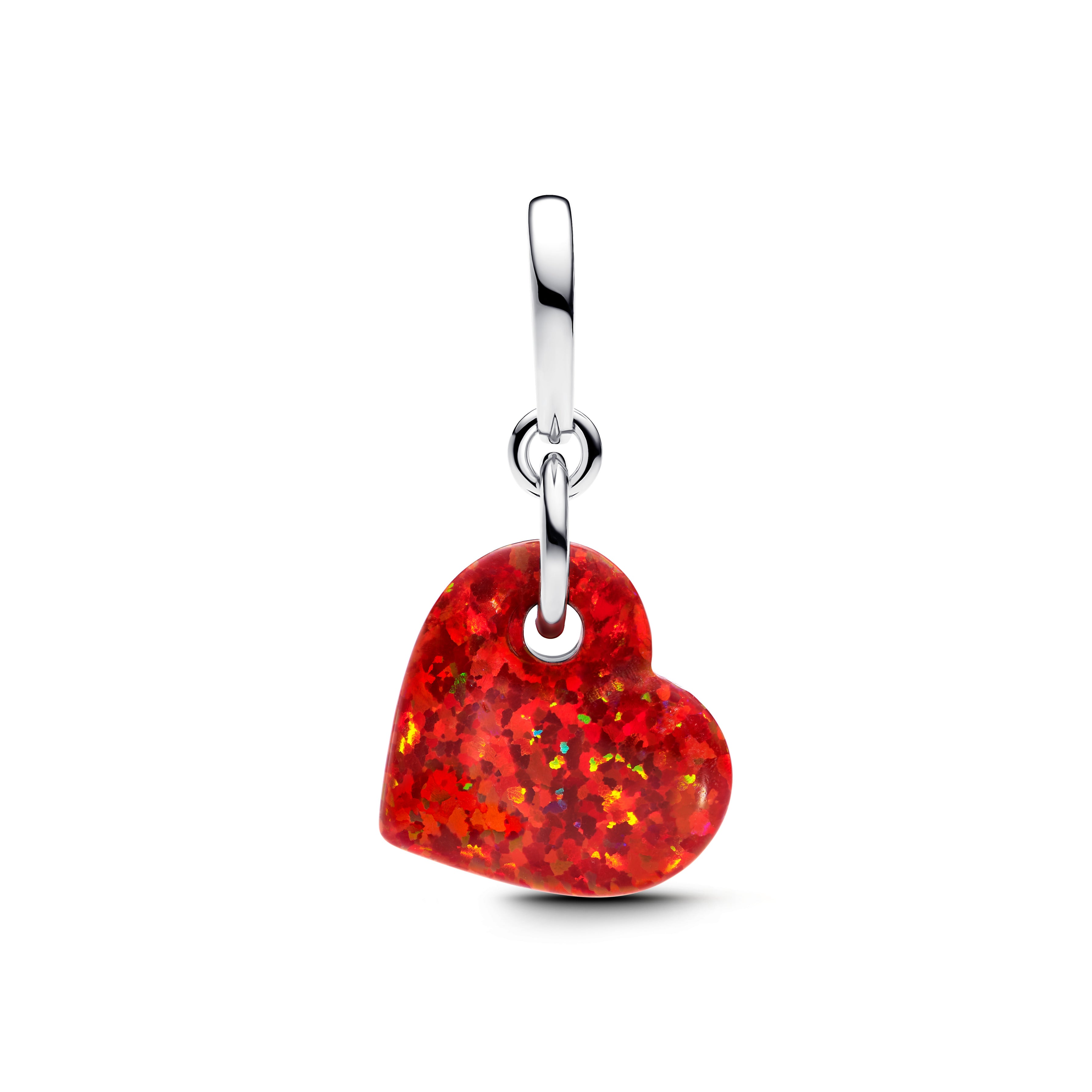 Pandora - Charm Pendente Cuore Opale Rosso