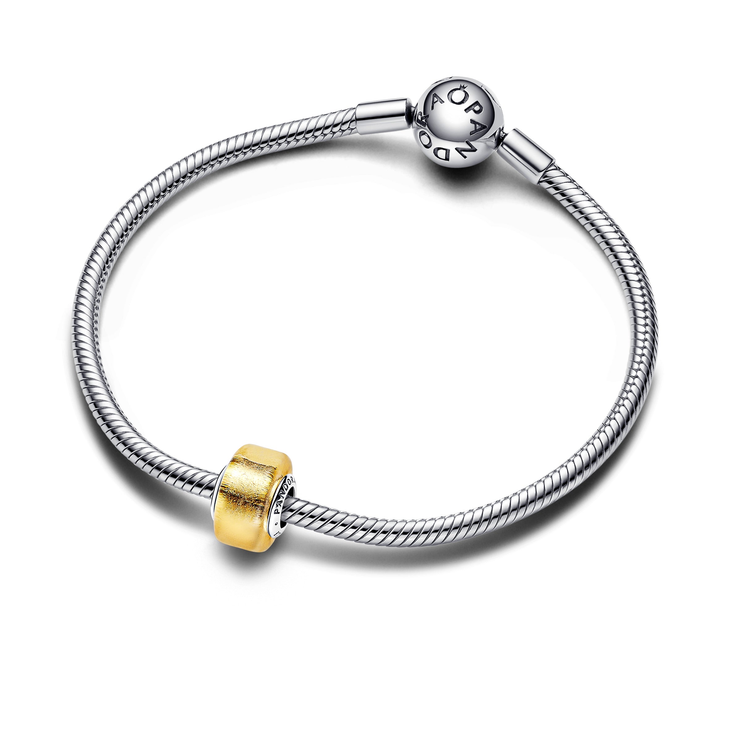 Pandora - Charm Mini Vetro di Murano Foglia d'Oro