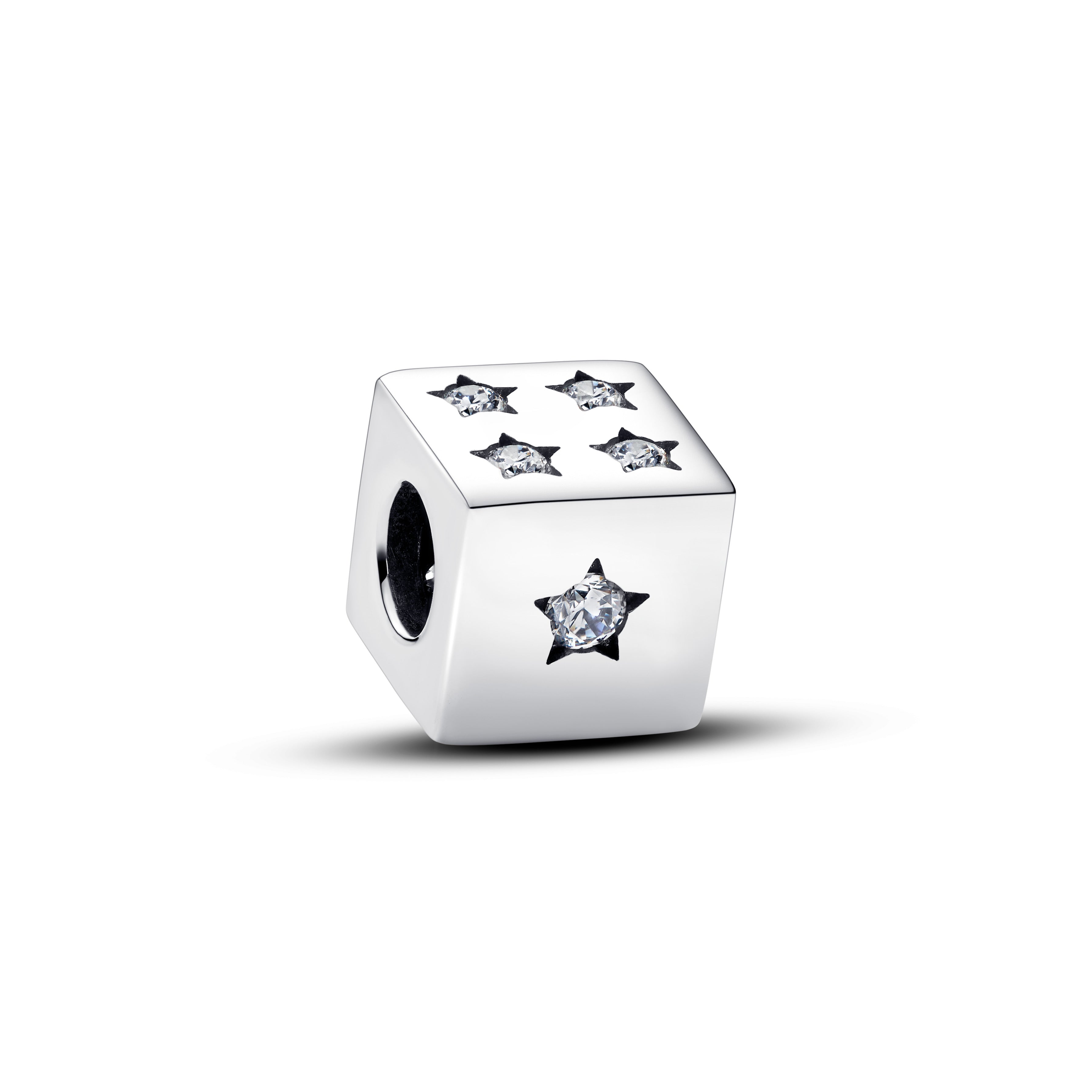 Pandora - Dice Sterling Silver Charm With Clear Cubic Zircon