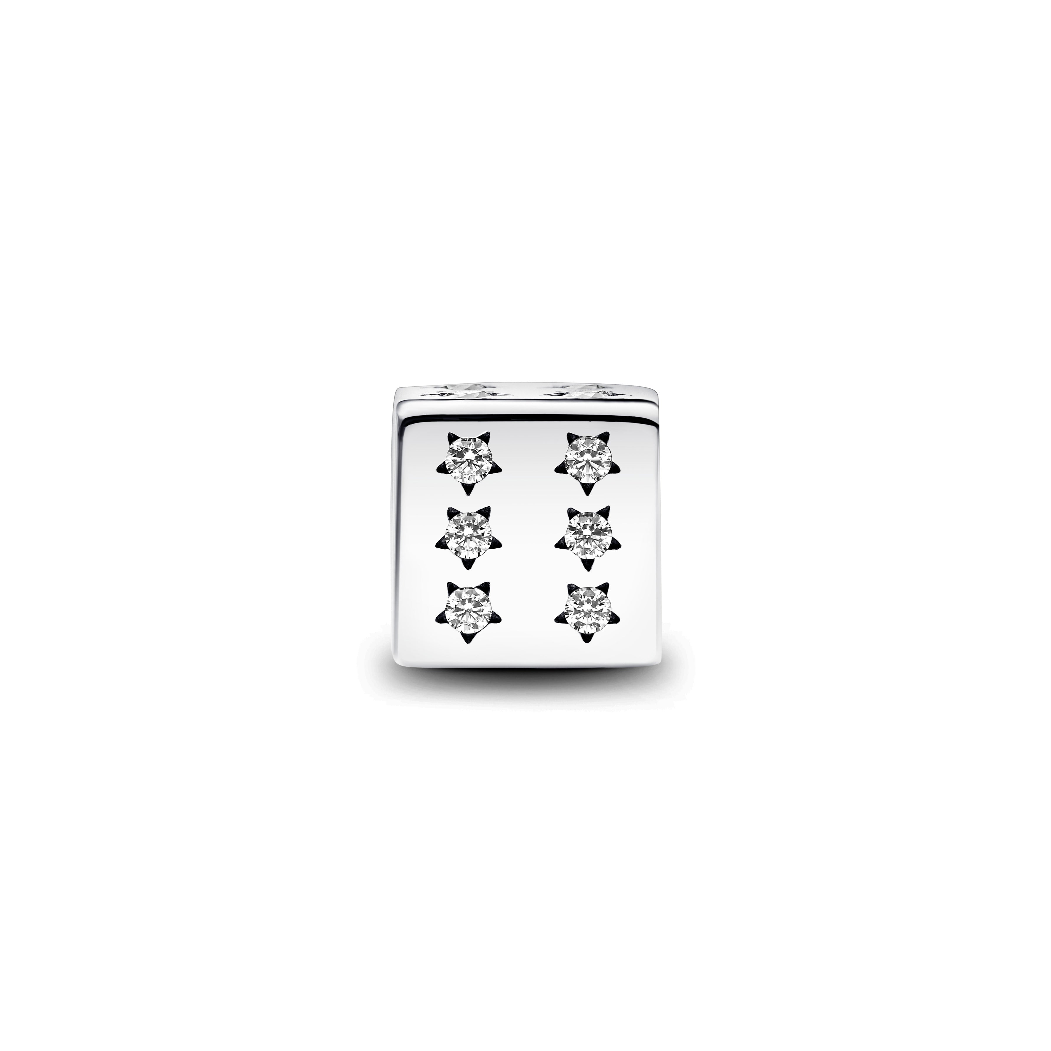 Pandora - Dice Sterling Silver Charm With Clear Cubic Zircon