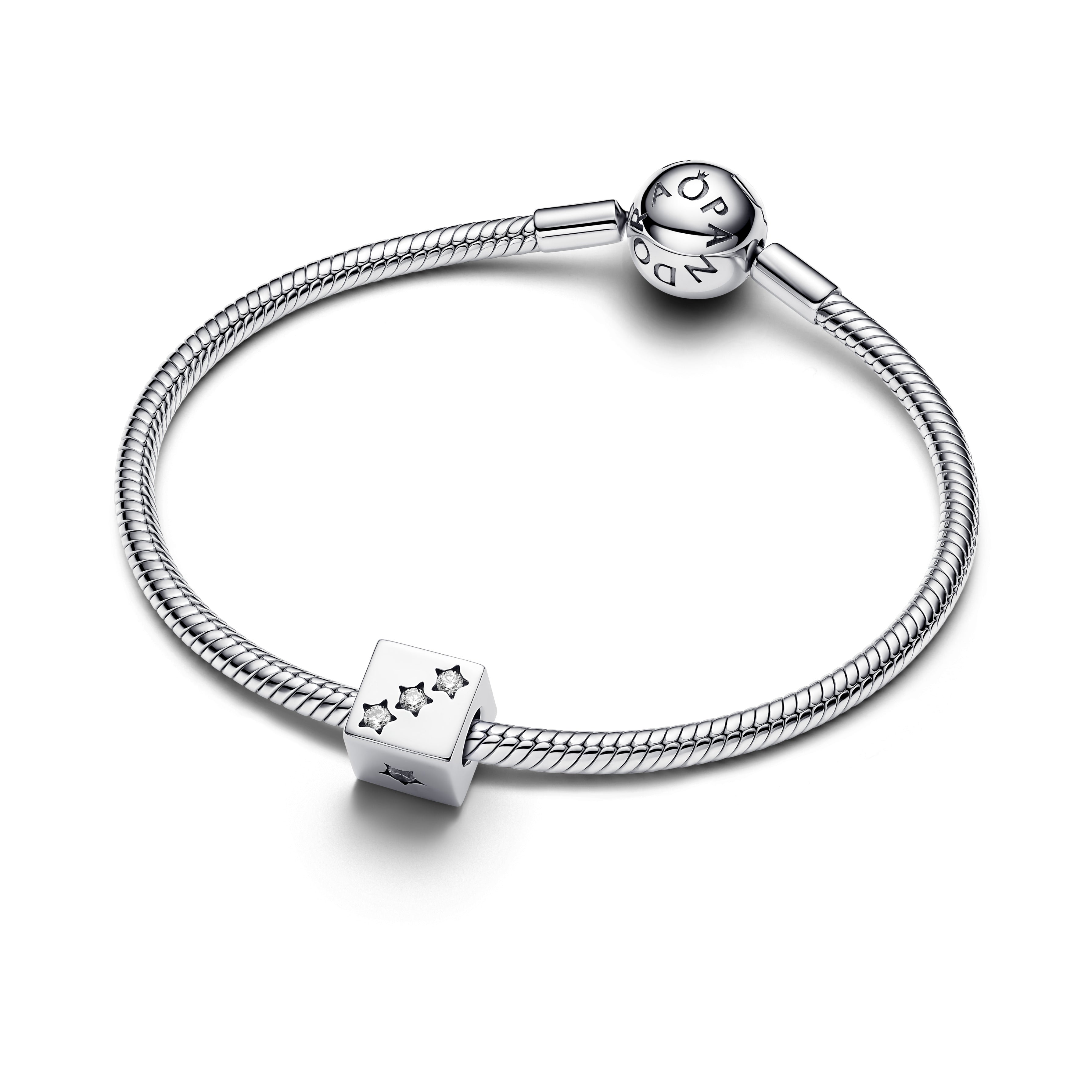 Pandora - Dice Sterling Silver Charm With Clear Cubic Zircon