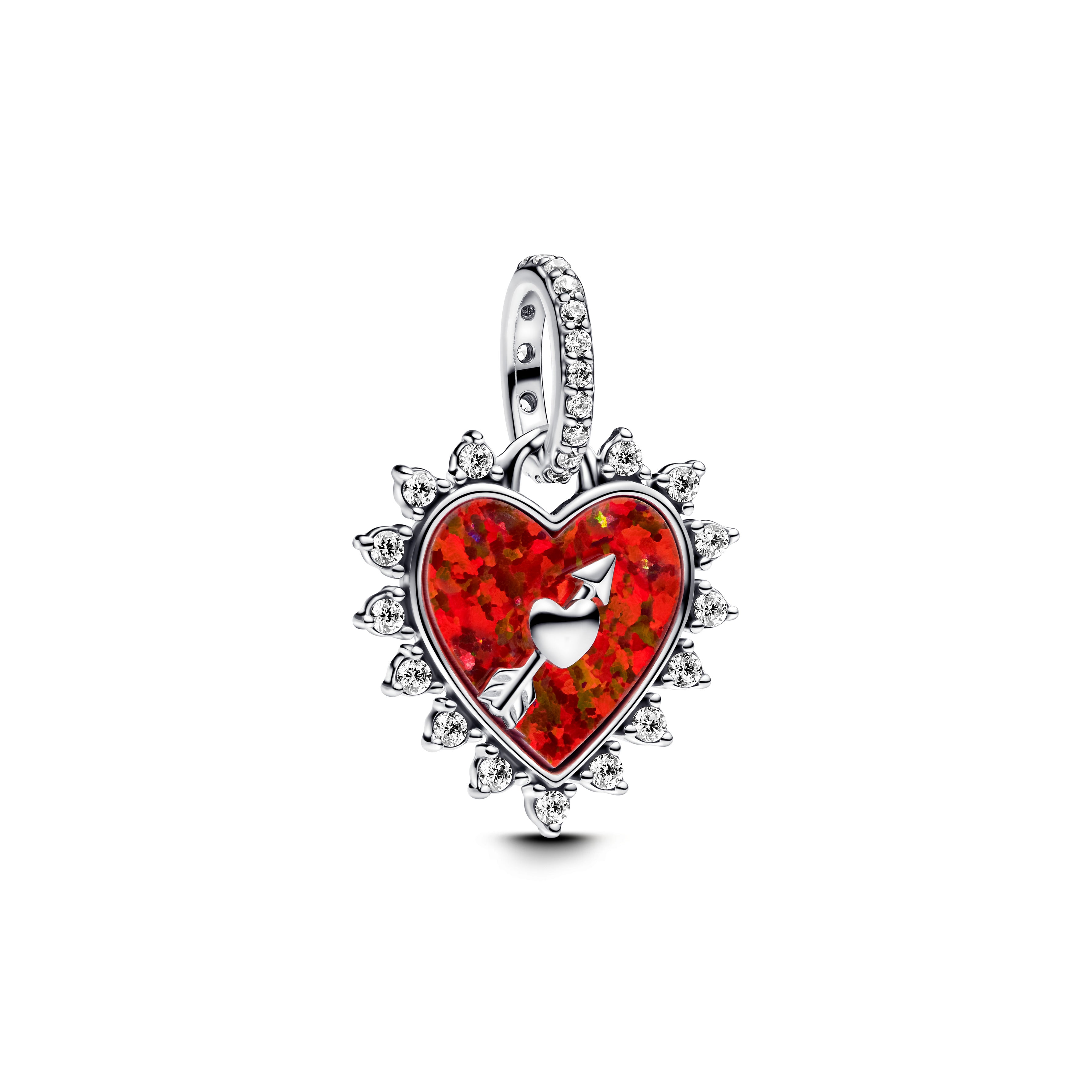 Pandora - Charm Pendente Cuore Rosso con Freccia Girevole