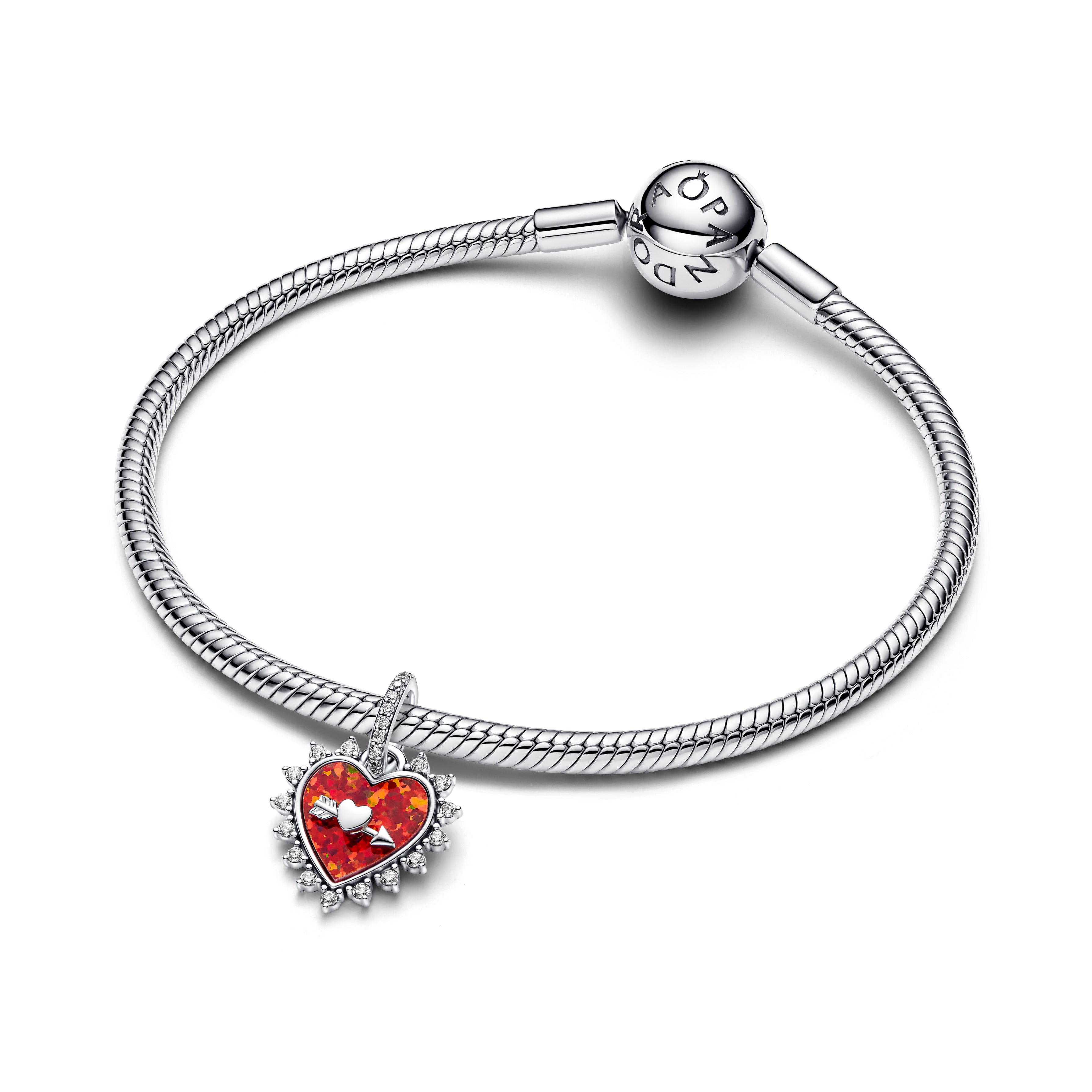 Pandora - Charm Pendente Cuore Rosso con Freccia Girevole