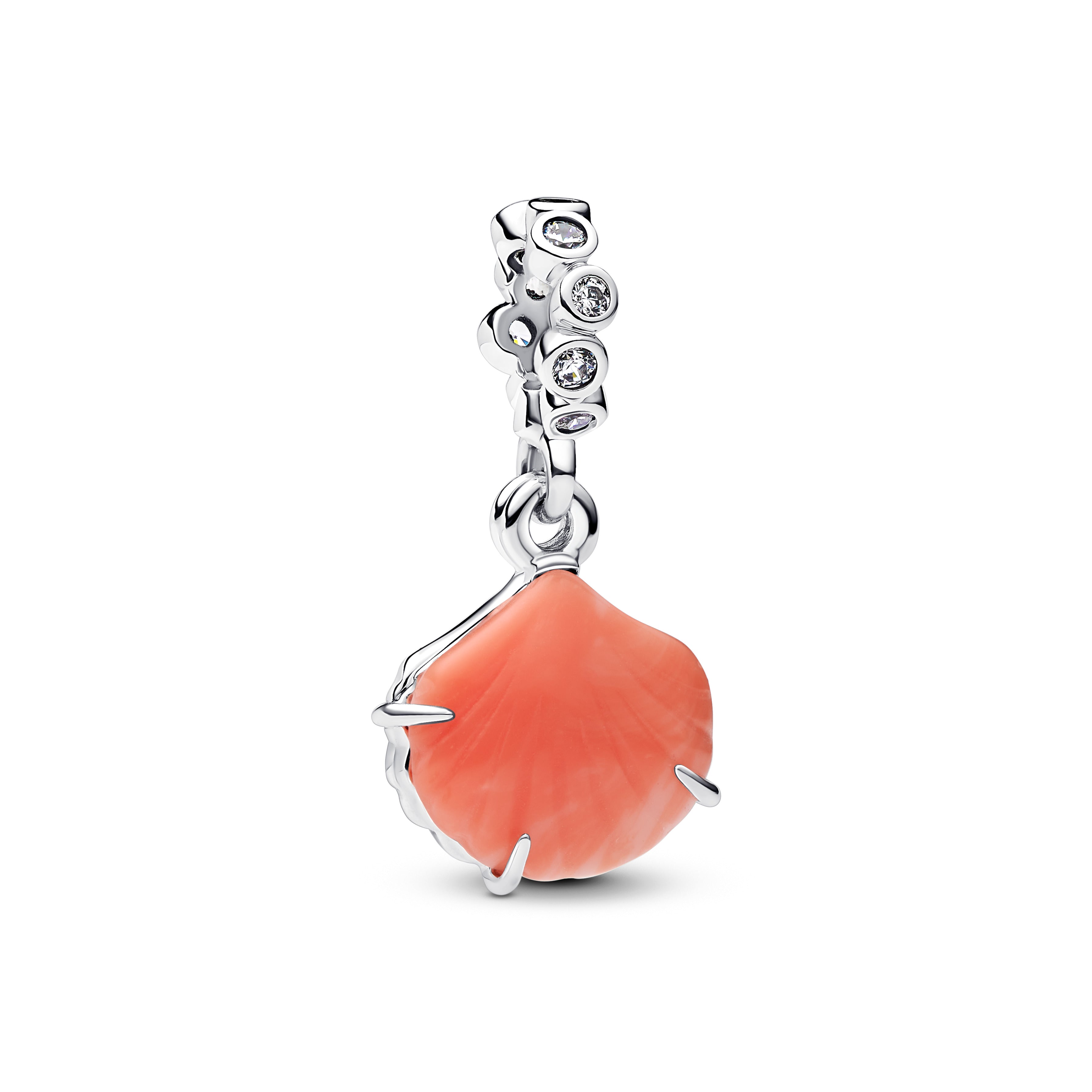 Pandora - Charm Pendente Doppio Conchiglia Color Corallo