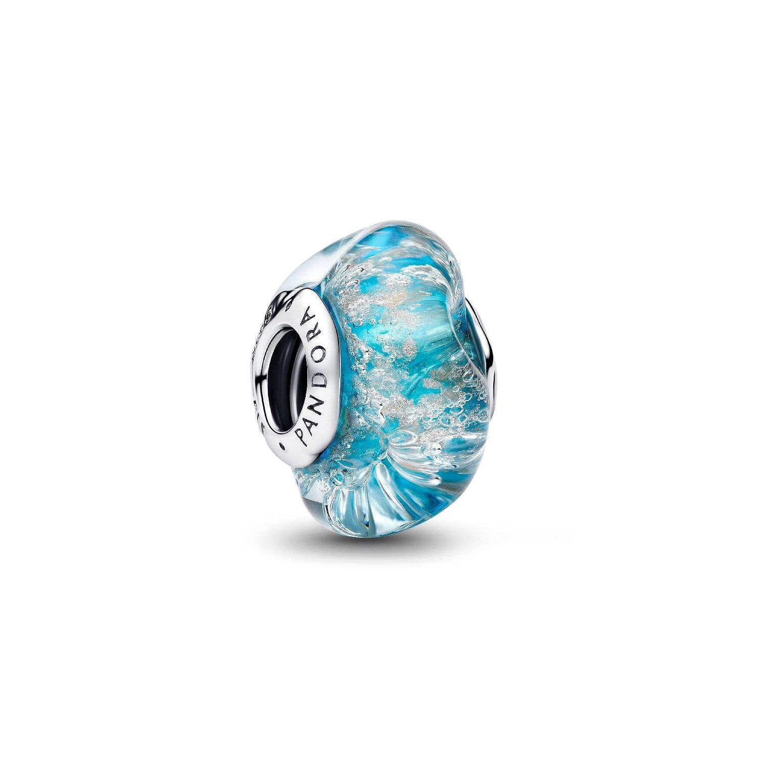 Pandora - Charm Vetro di Murano Acqua Cristallina Argento