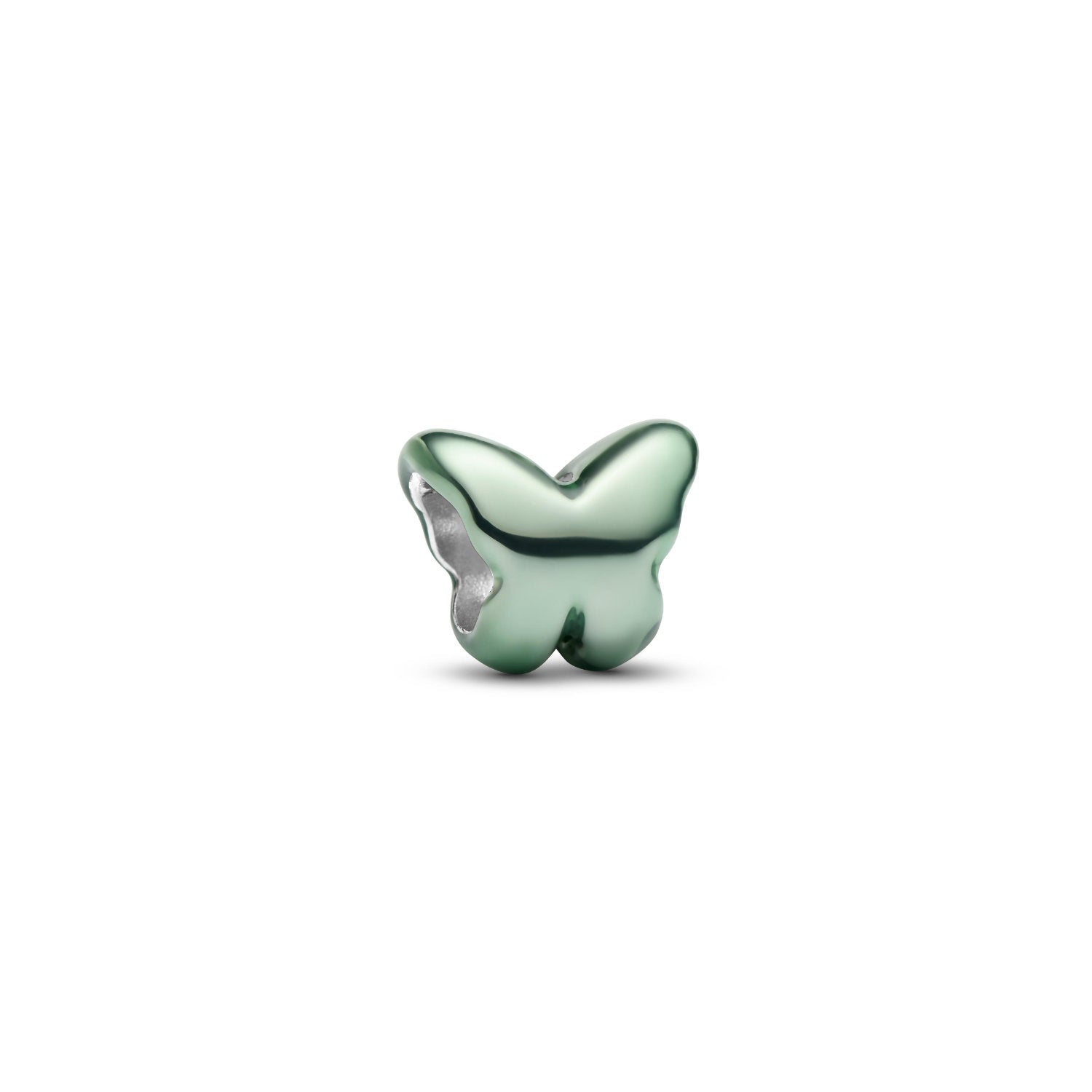 Pandora - Mini Charm Farfalla effetto metallico verde Argento