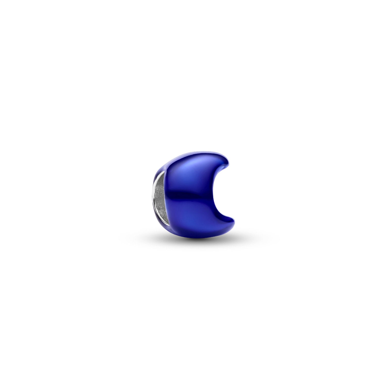 Pandora - Mini Charm Luna effetto metallico blu Argento