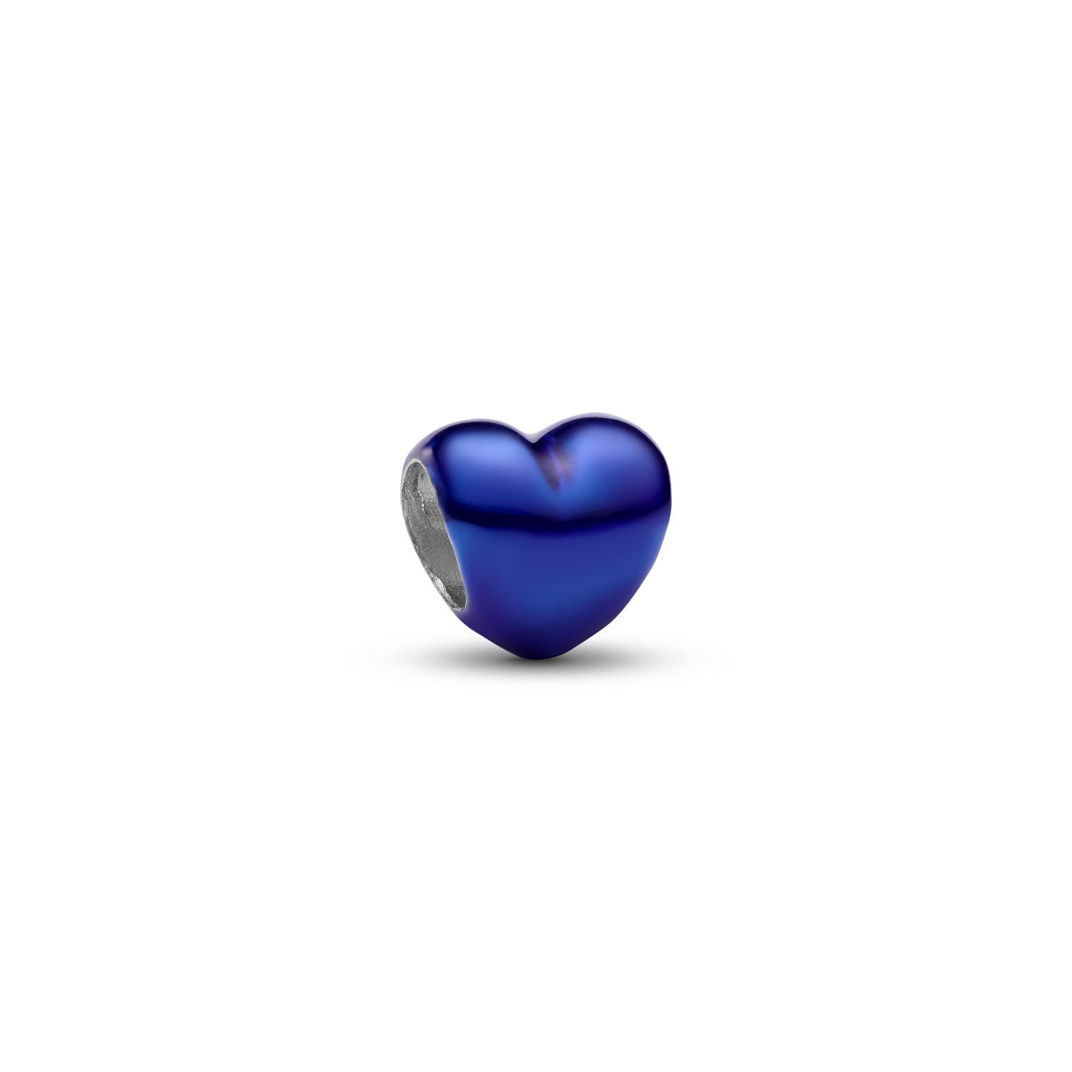 Pandora - Mini Charm Cuore effetto metallico blu Argento