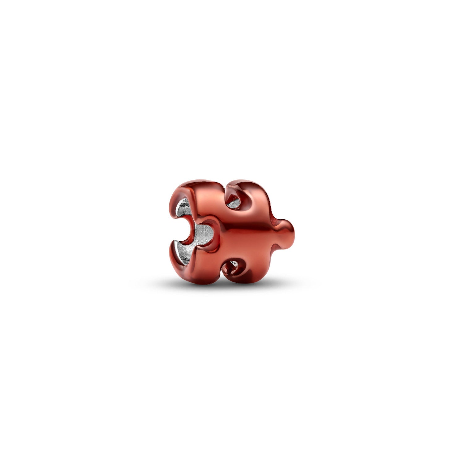 Pandora - Mini Charm Puzzle effetto metallico arancione Argento