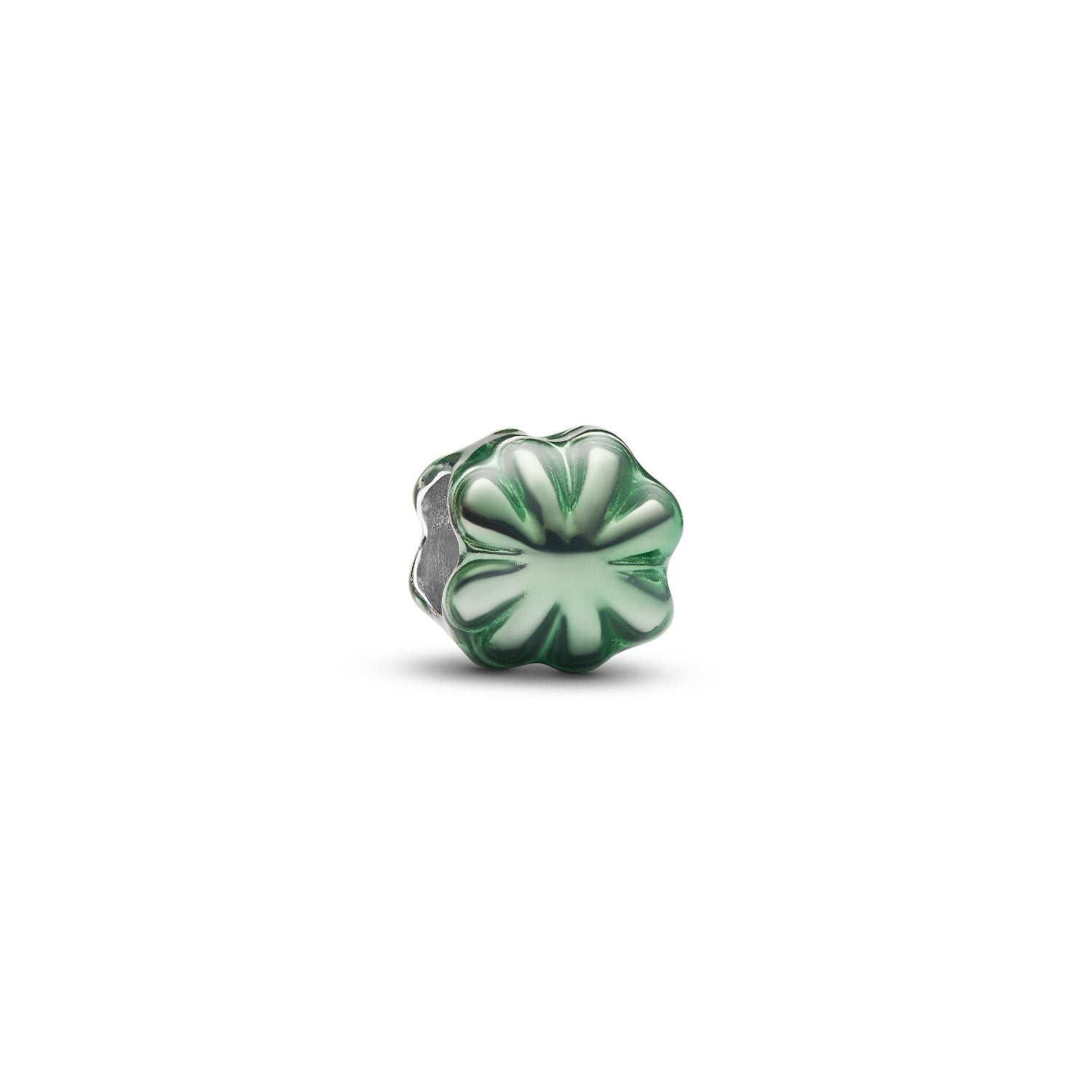 Pandora - Mini Charm Quadrifoglio effetto metallico verde Argento