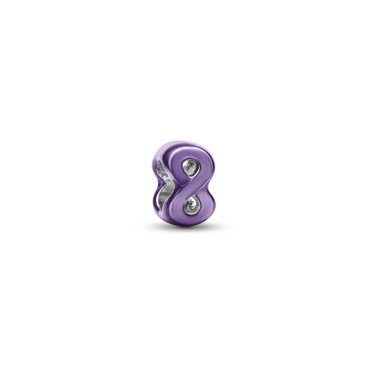 Pandora - Mini Charm Infinito effetto metallico viola Argento