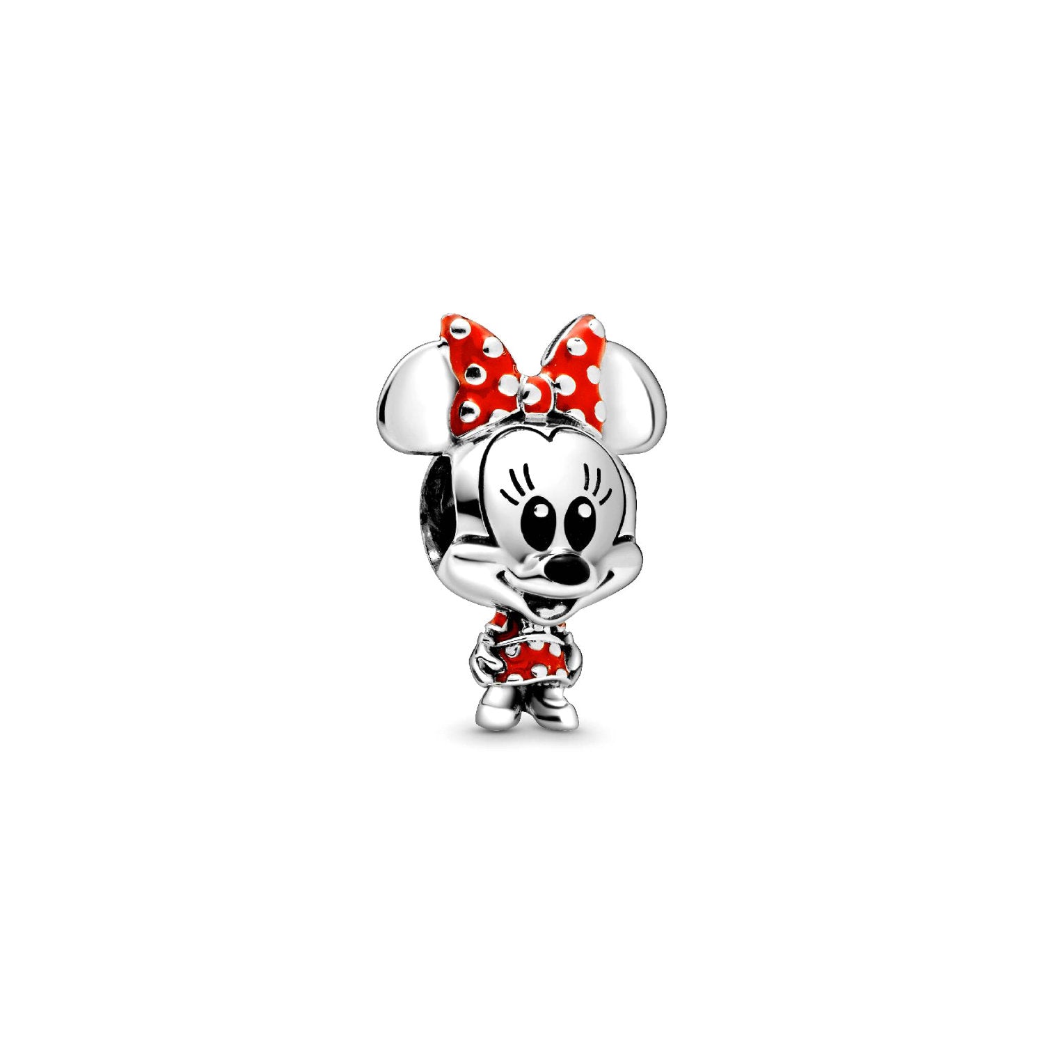 Pandora - Disney, Charm Minnie con Vestito e Fiocco a pois argento