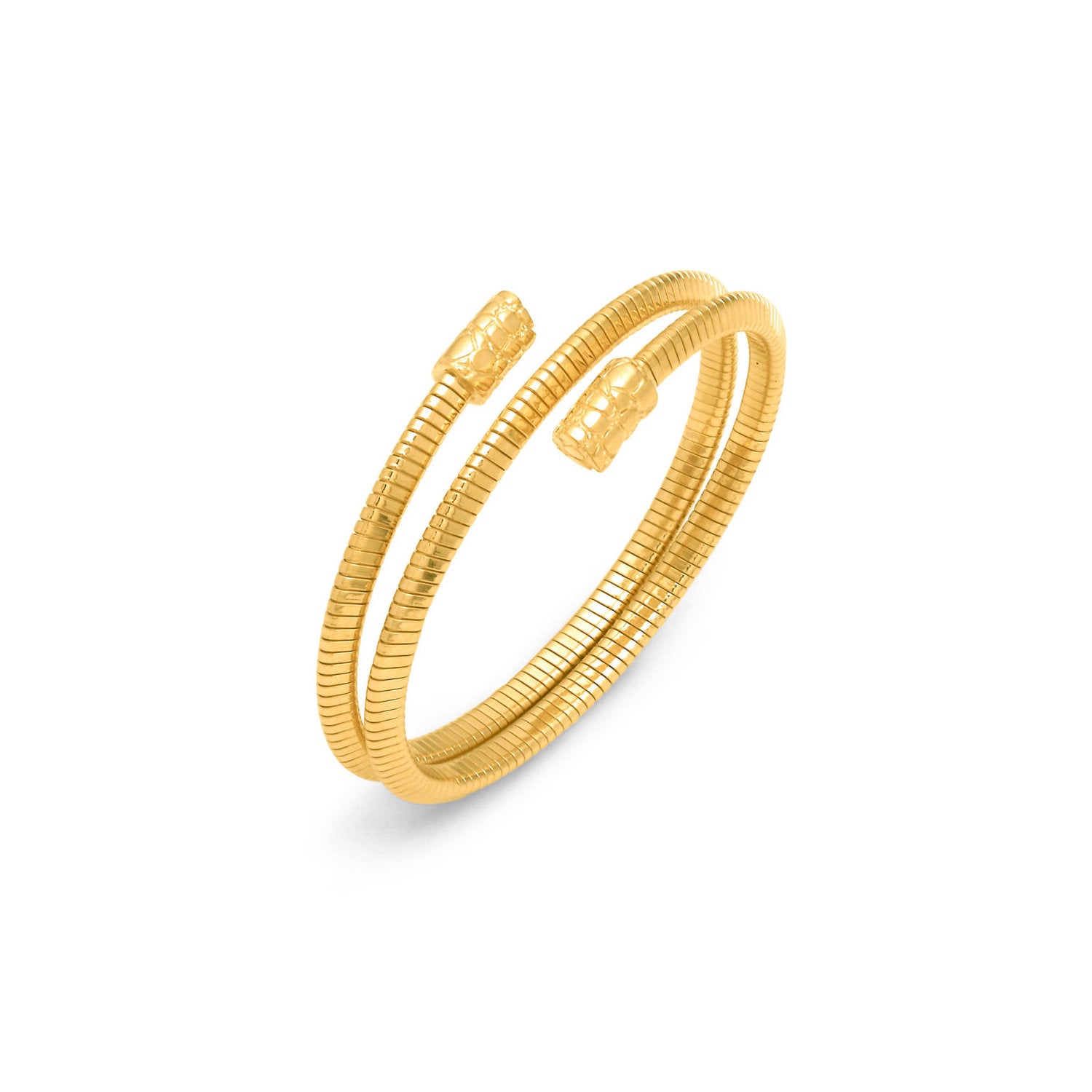 Raspini - Bracciale tubogas croco doppio piccolo argento placcato oro