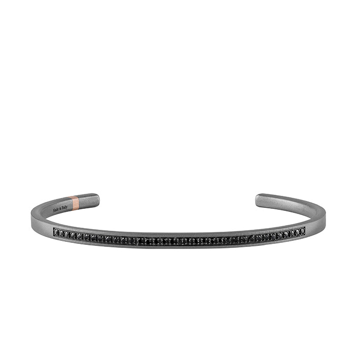 Salvini - Bracciale Titanio e oro rosa con diamanti neri