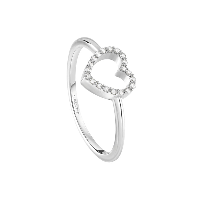 Salvini - Anello cuore oro bianco e diamanti