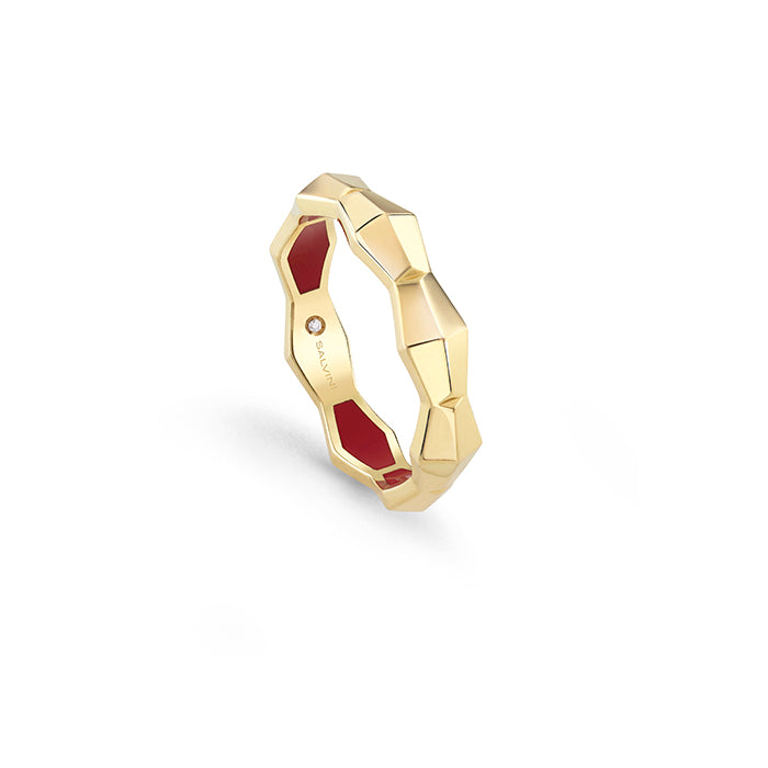 Salvini - Anello Oro Hyceramic Rossa con diamantino