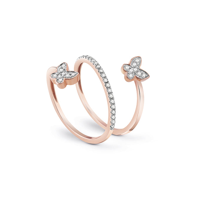 Salvini - Anello Oro Rosa Brillanti farfalle