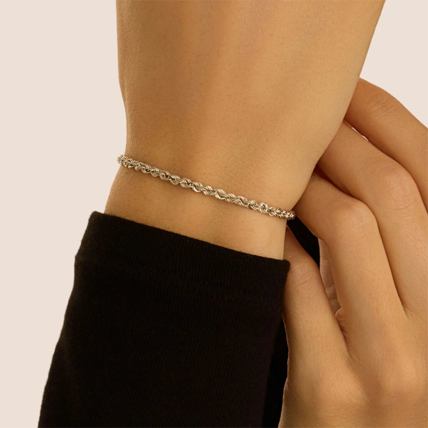 Stroili - Bracciale Catena Corda L'homme Or Oro Bianco