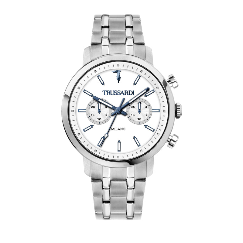 Trussardi - T-Couple 43mm Multifunction White Silver Dial