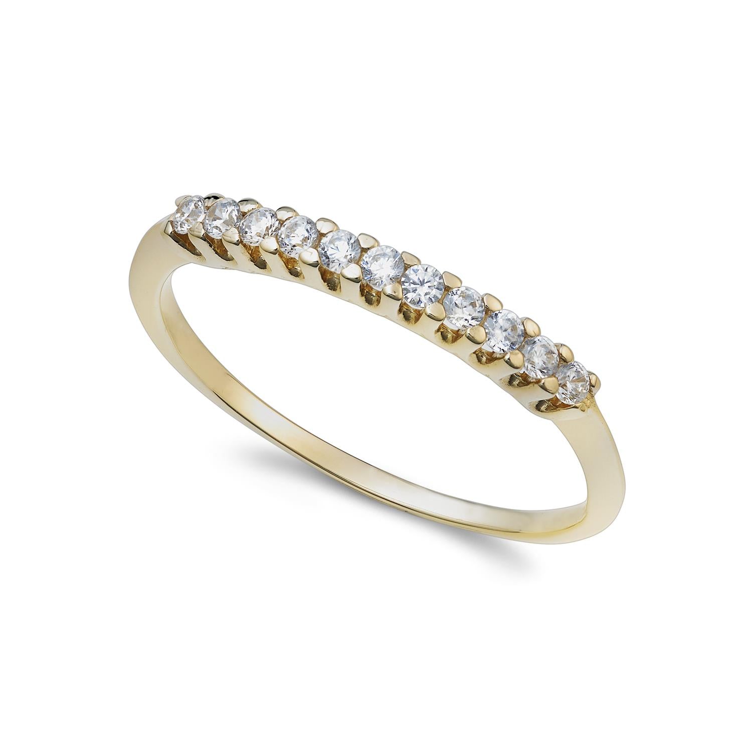Ambrosia - Anello In Oro Giallo e Zirconi Bianchi