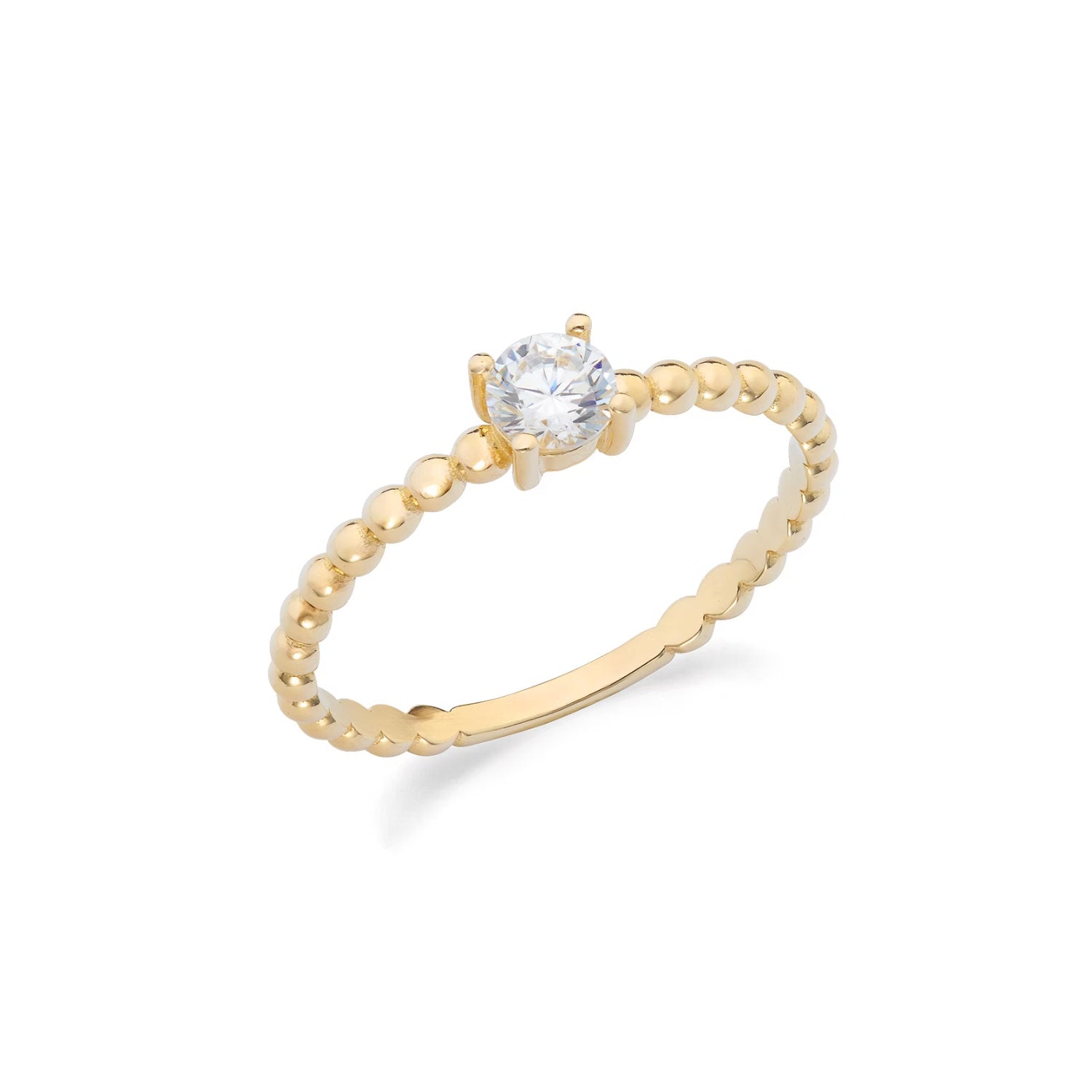 Ambrosia - Anello in Oro giallo 9kt con zircone bianco