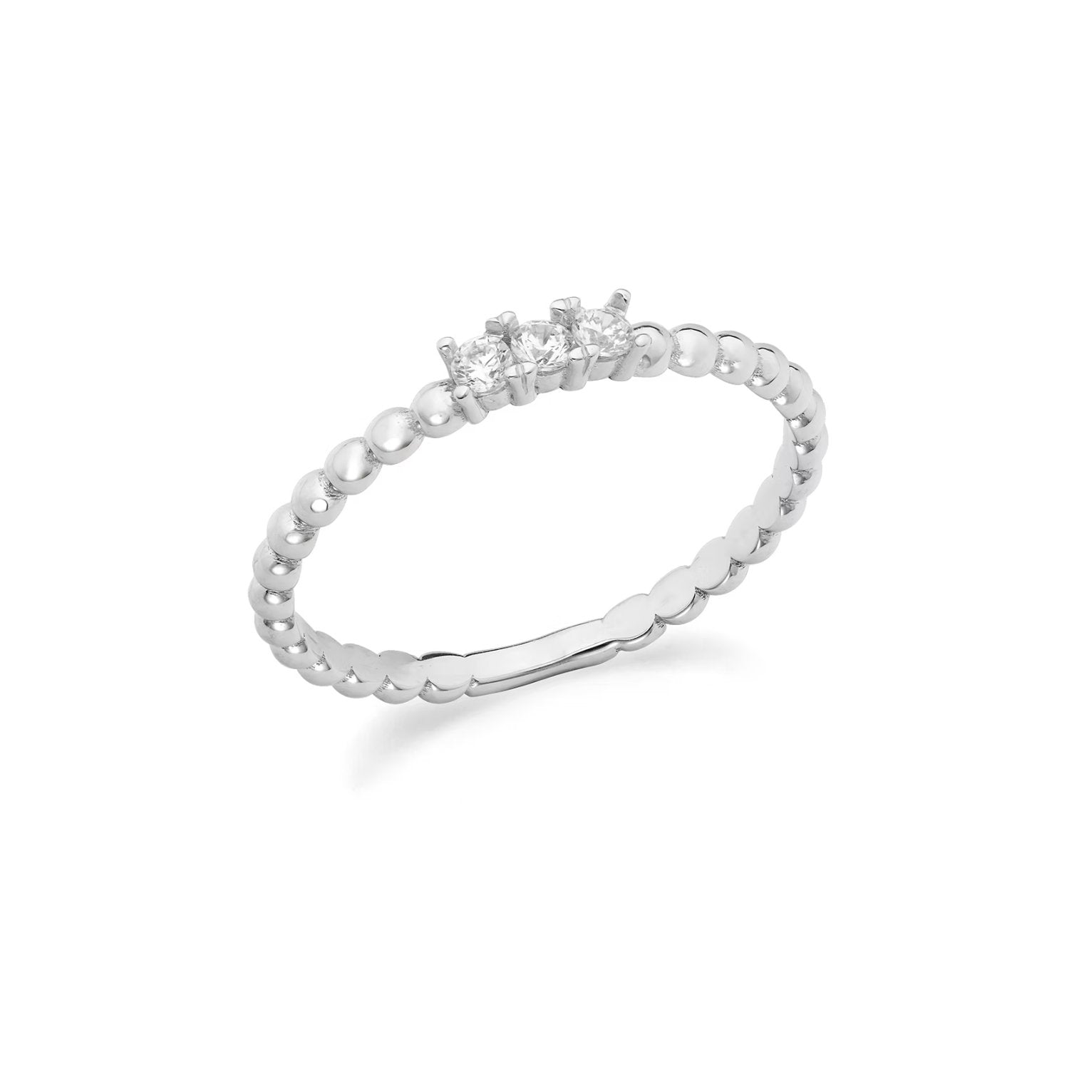 Ambrosia - Anello in Oro bianco 9kt con zirconi bianchi