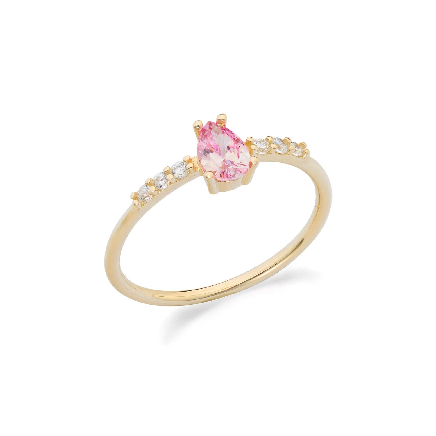 Ambrosia - Anello in Oro giallo 9kt con Zirconi bianchi e rosa