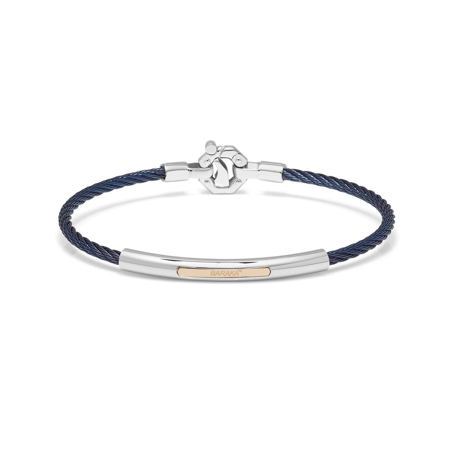 Barakà - Bracciale Acciaio PVD Blu Oro Rosè e Diamante Bianco