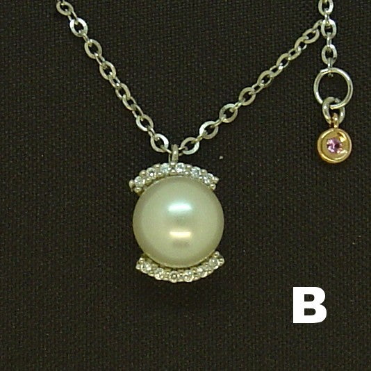 Comete Gioielli - Collana Perla in Oro con Diamanti e Zaffiro rosa