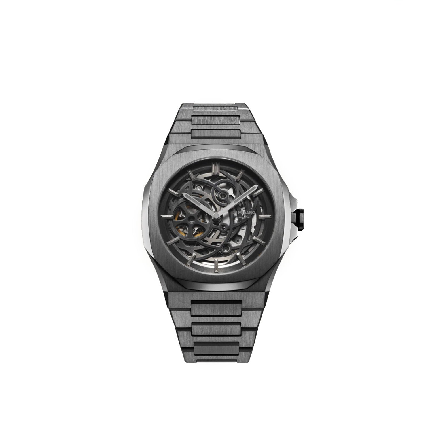 D1 Milano - Orologio Gun Metal Skeleton 41,5mm Automatico