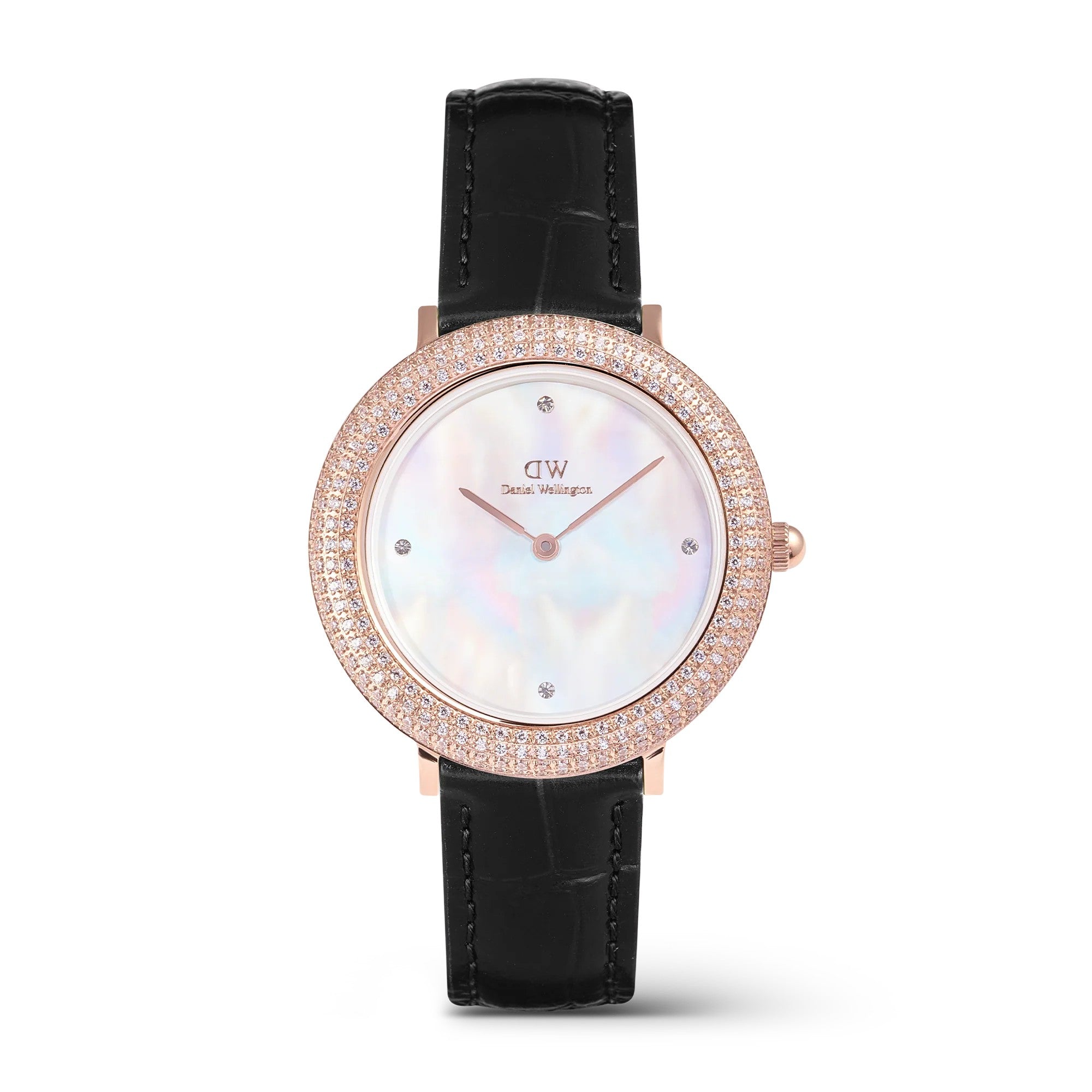 Daniel Wellington - Crystalline Bezel Black Croc Rose Gold