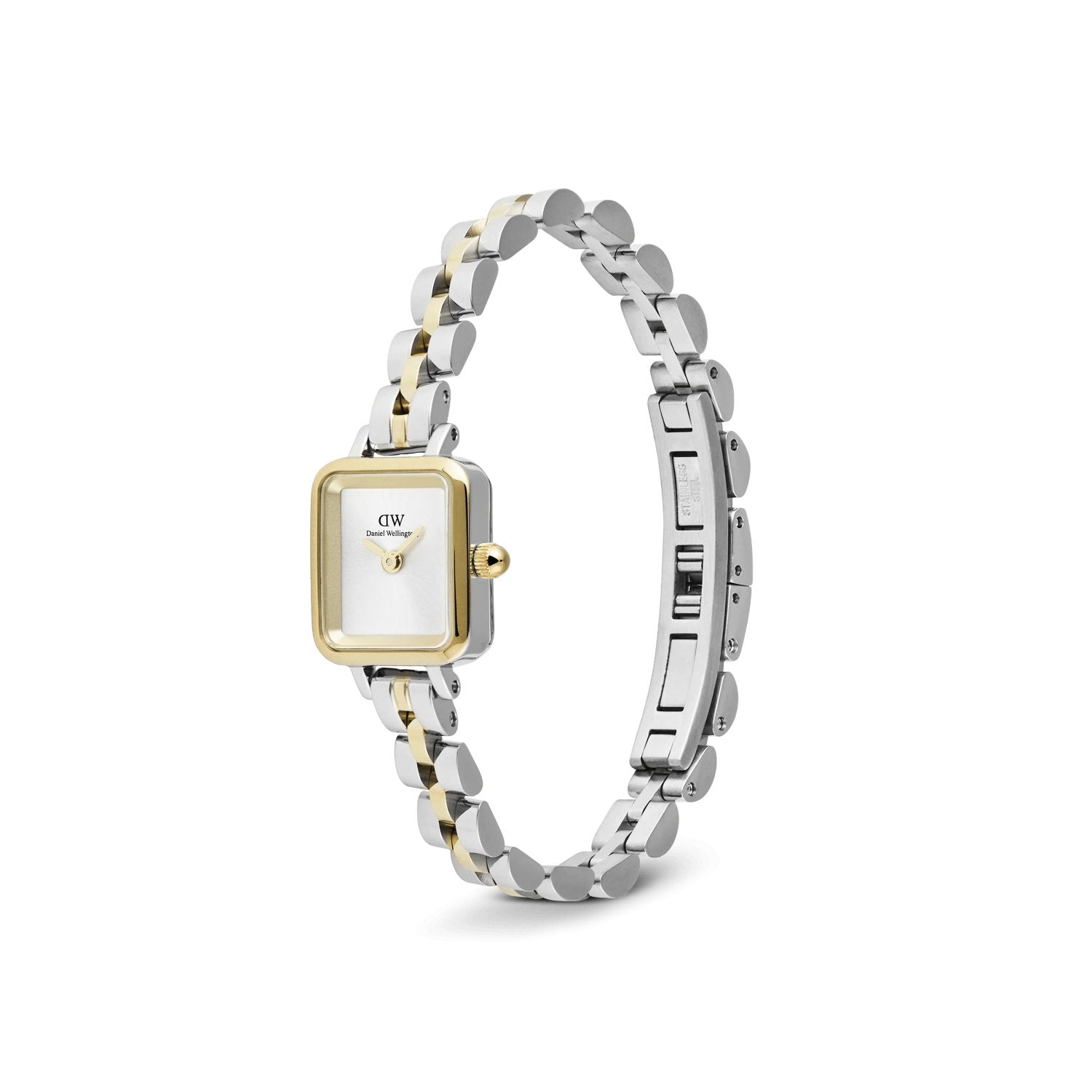 Daniel Wellington - Orologio Quadro Mini Arch 3-Link 15x18mm Two Tone Gold Quarzo