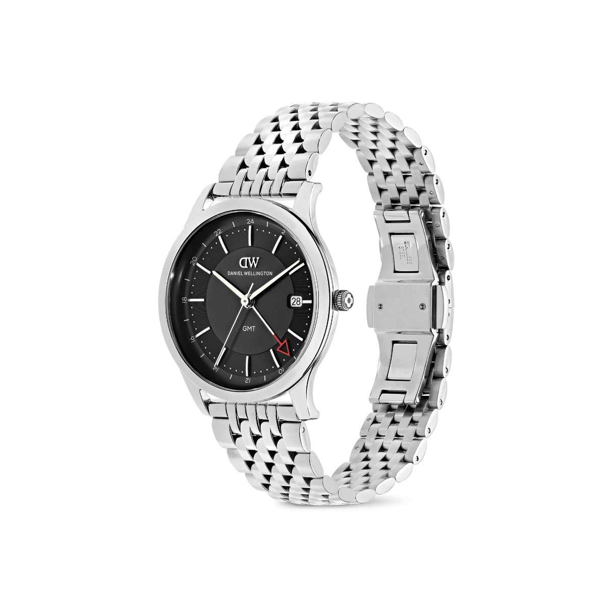 Daniel Wellington - Orologio Pathfinder Gmt 39 7-Link Nero