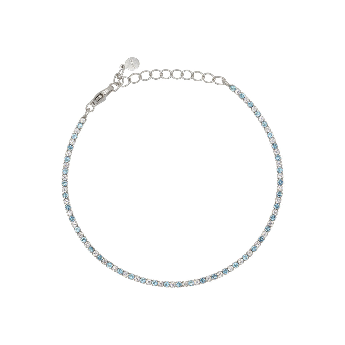 Bracciale Dilvdò tennis 1,5 mm azzurro turchese