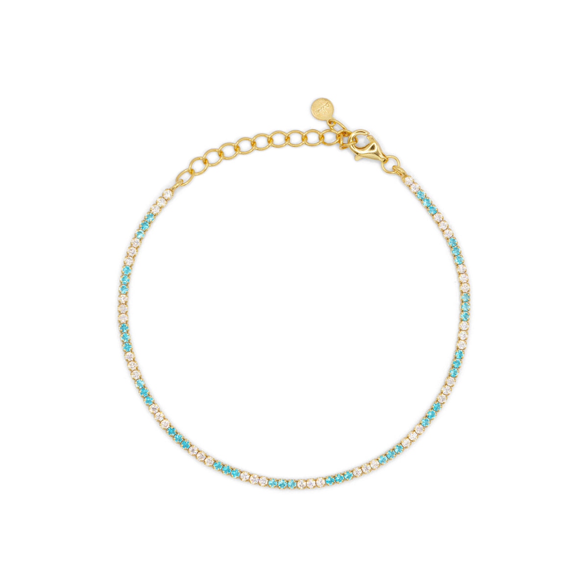 Bracciale Dilvdò tennis 1,5 mm oro turchese