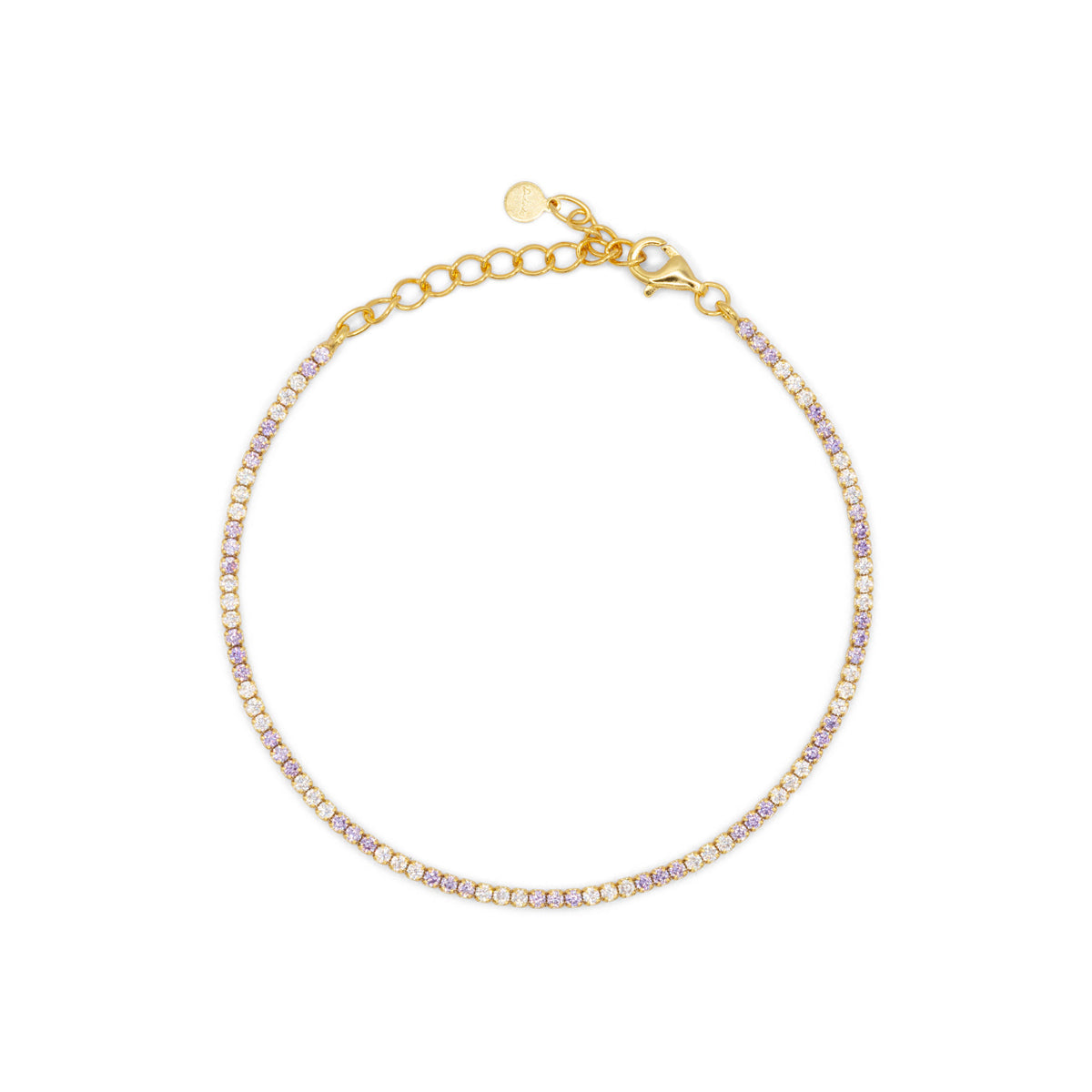 Bracciale Dilvdò tennis 1,5 mm oro lavanda