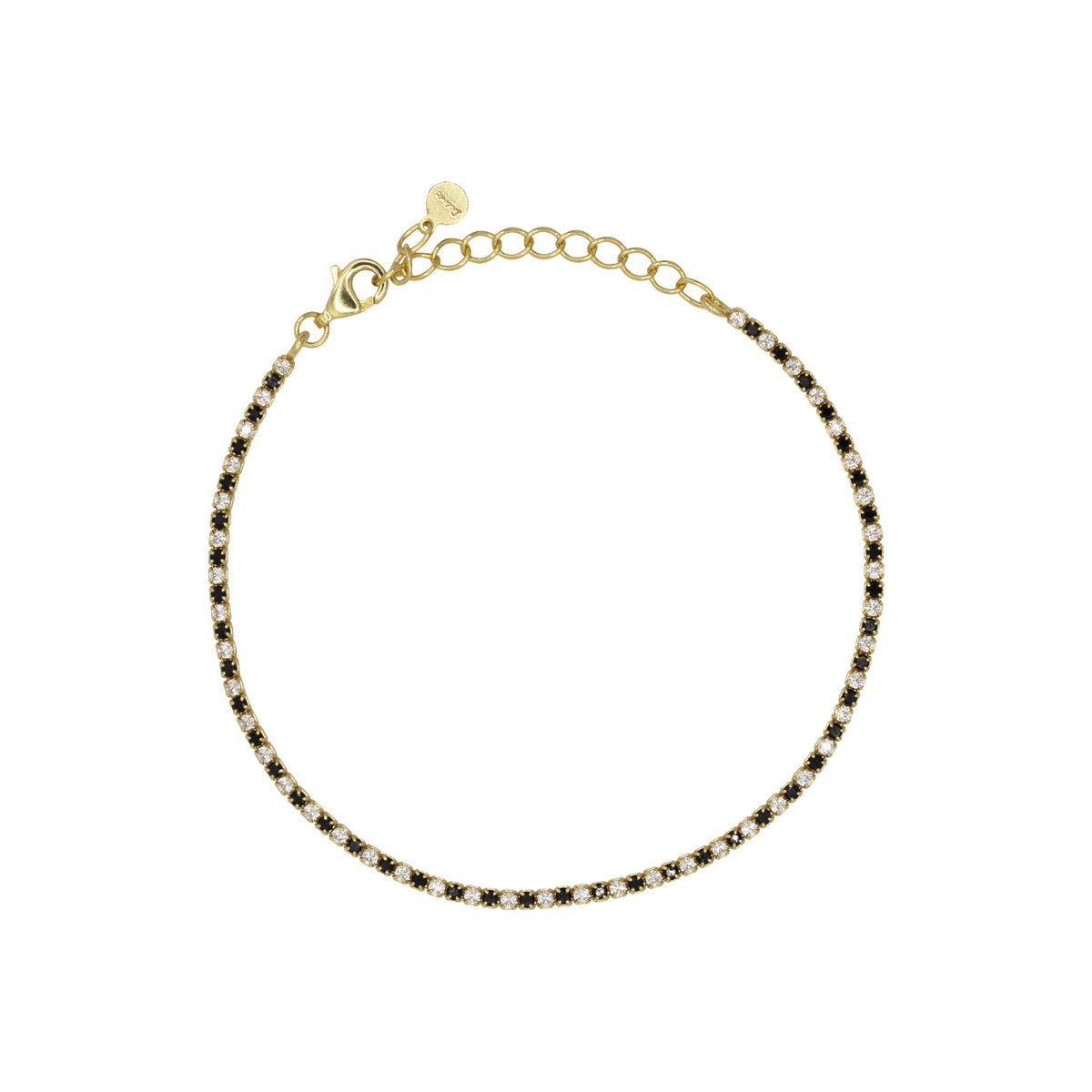 Bracciale Dilvdò tennis 1,5 mm oro nero