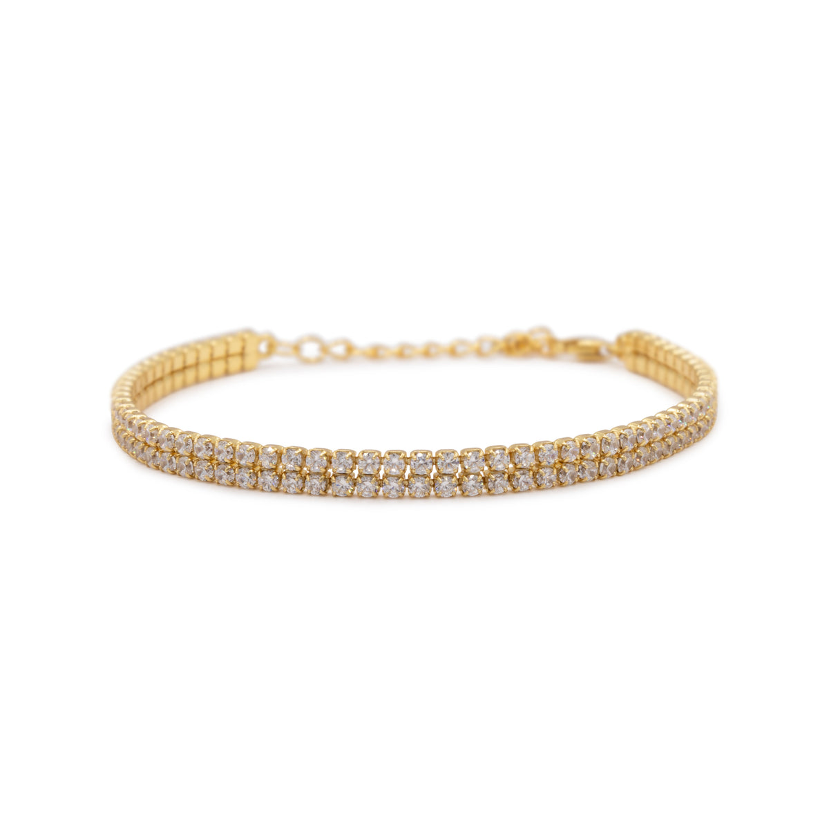 Bracciale Dilvdò double tennis in argento oro