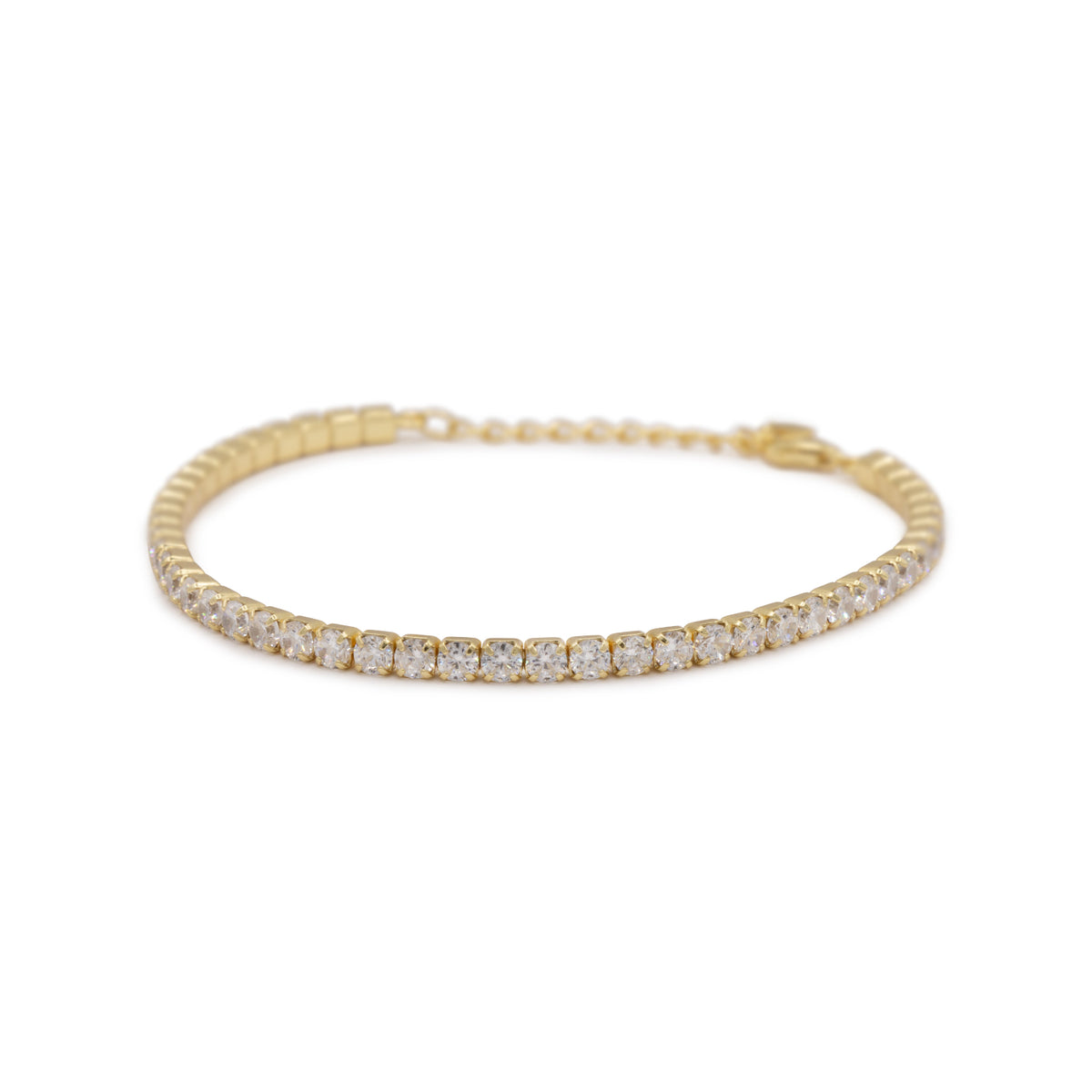 Bracciale Dilvdò tennis 3 mm in argento oro donna