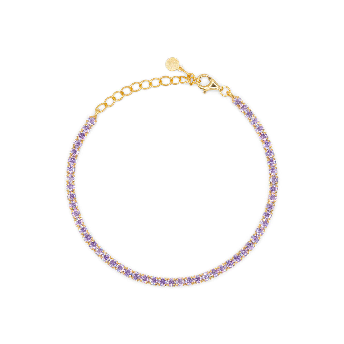Bracciale Dilvdò tennis 2,5 mm oro lavanda