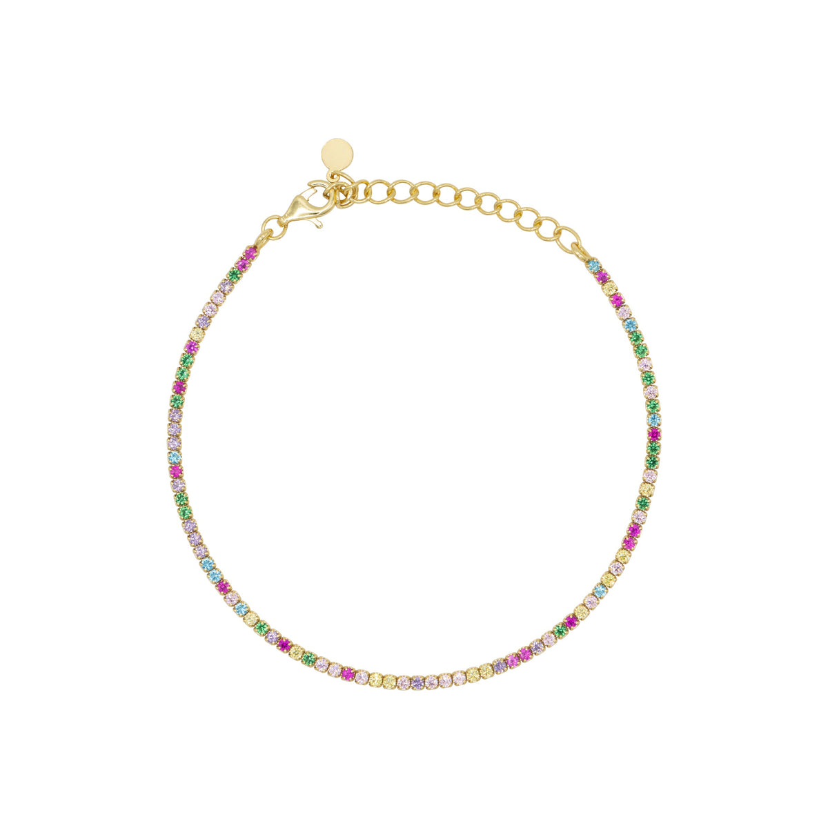Bracciale Dilvdò tennis 1,5 mm oro multicolore
