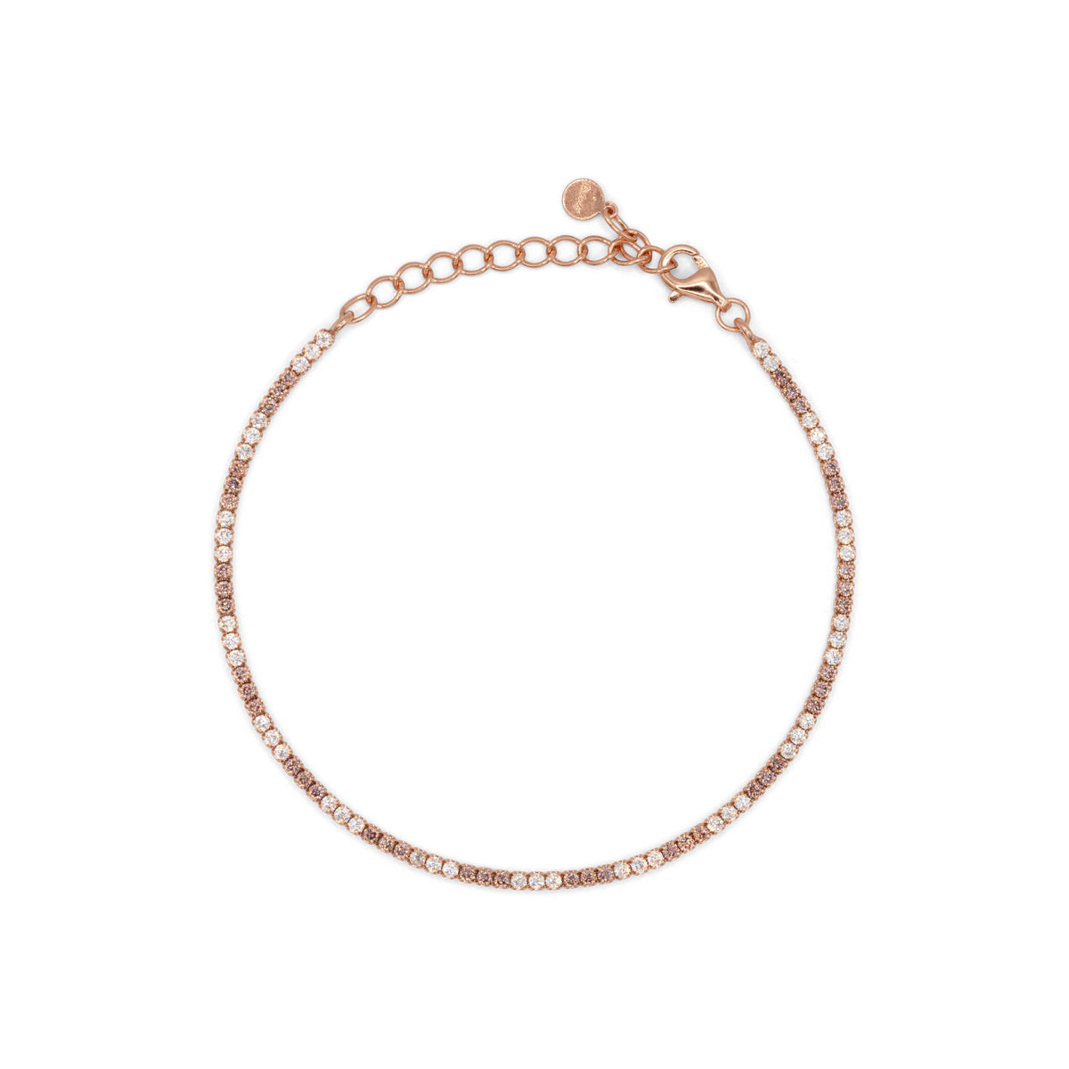 Bracciale Dilvdò tennis 1,5 mm oro rosa marrone
