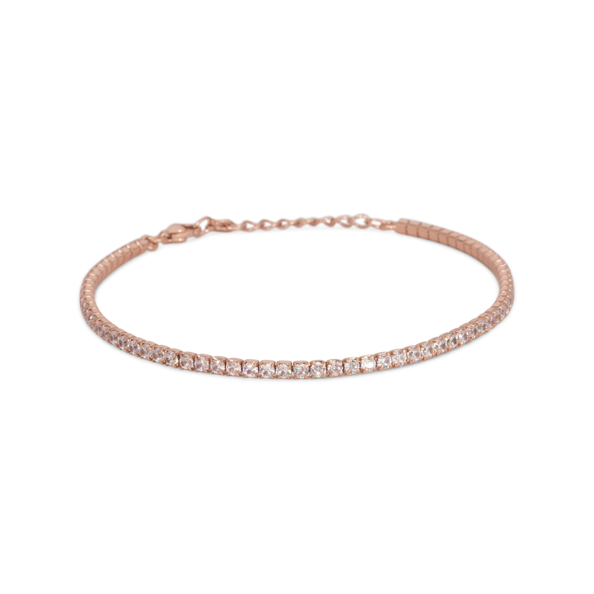 Bracciale Dilvdò tennis 2 mm in argento oro rosa