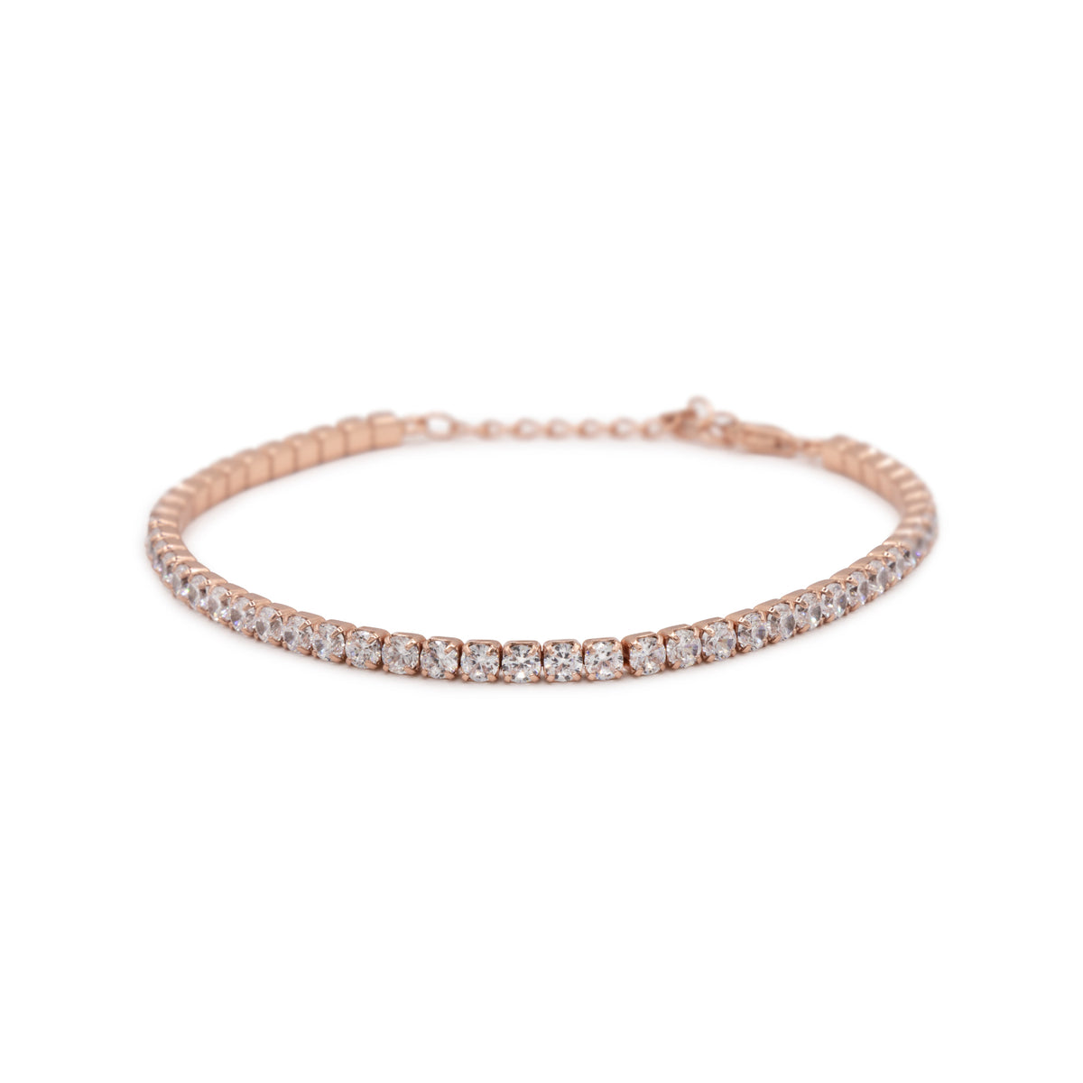 Bracciale Dilvdò tennis 3 mm in argento oro rosa donna