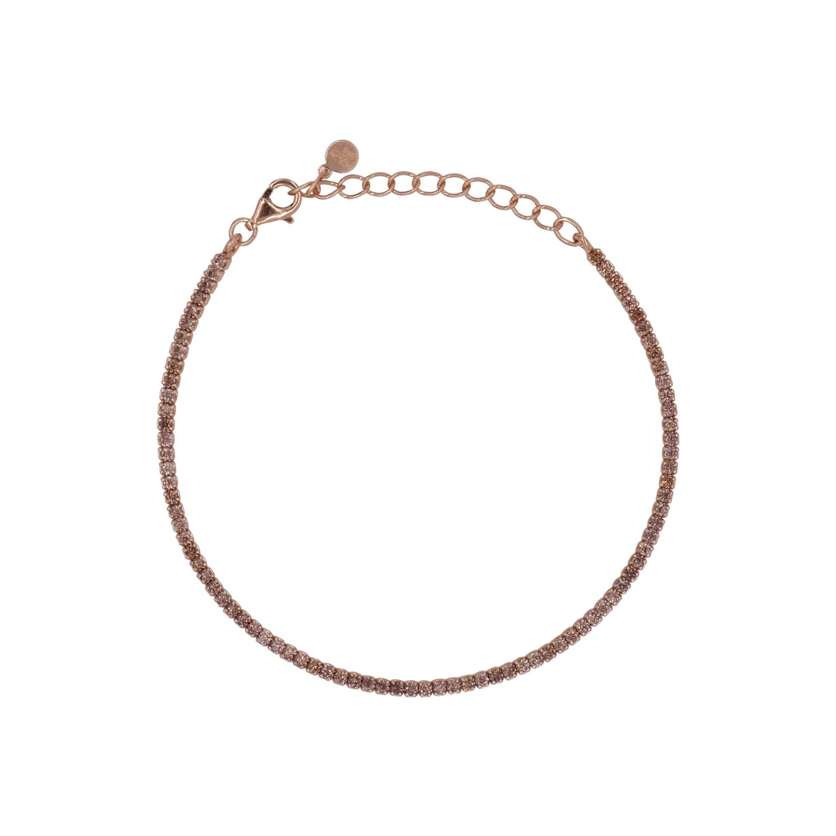 Bracciale Dilvdò tennis 1,5 mm oro rosa marrone