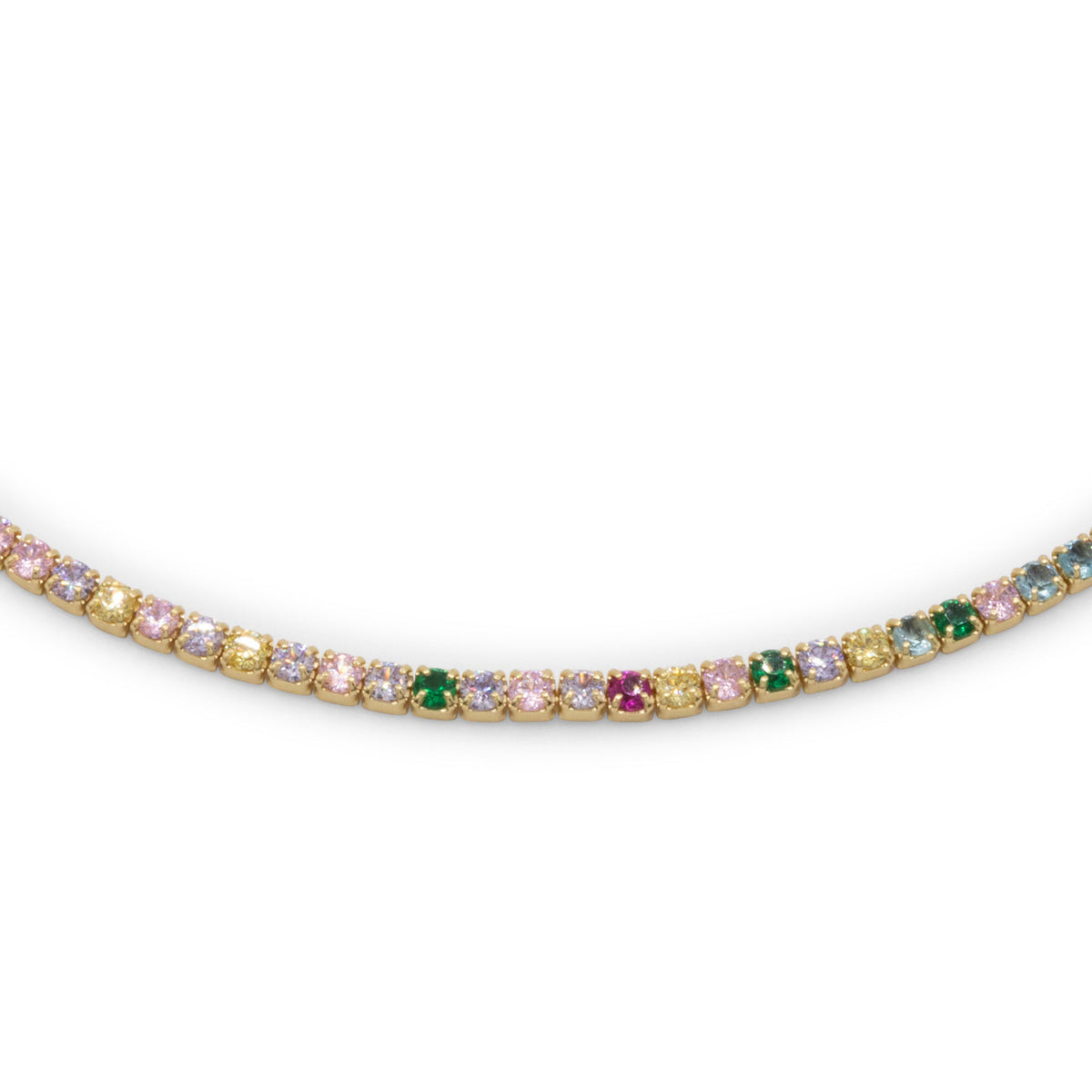 Collana Dilvdò choker tennis oro multicolore