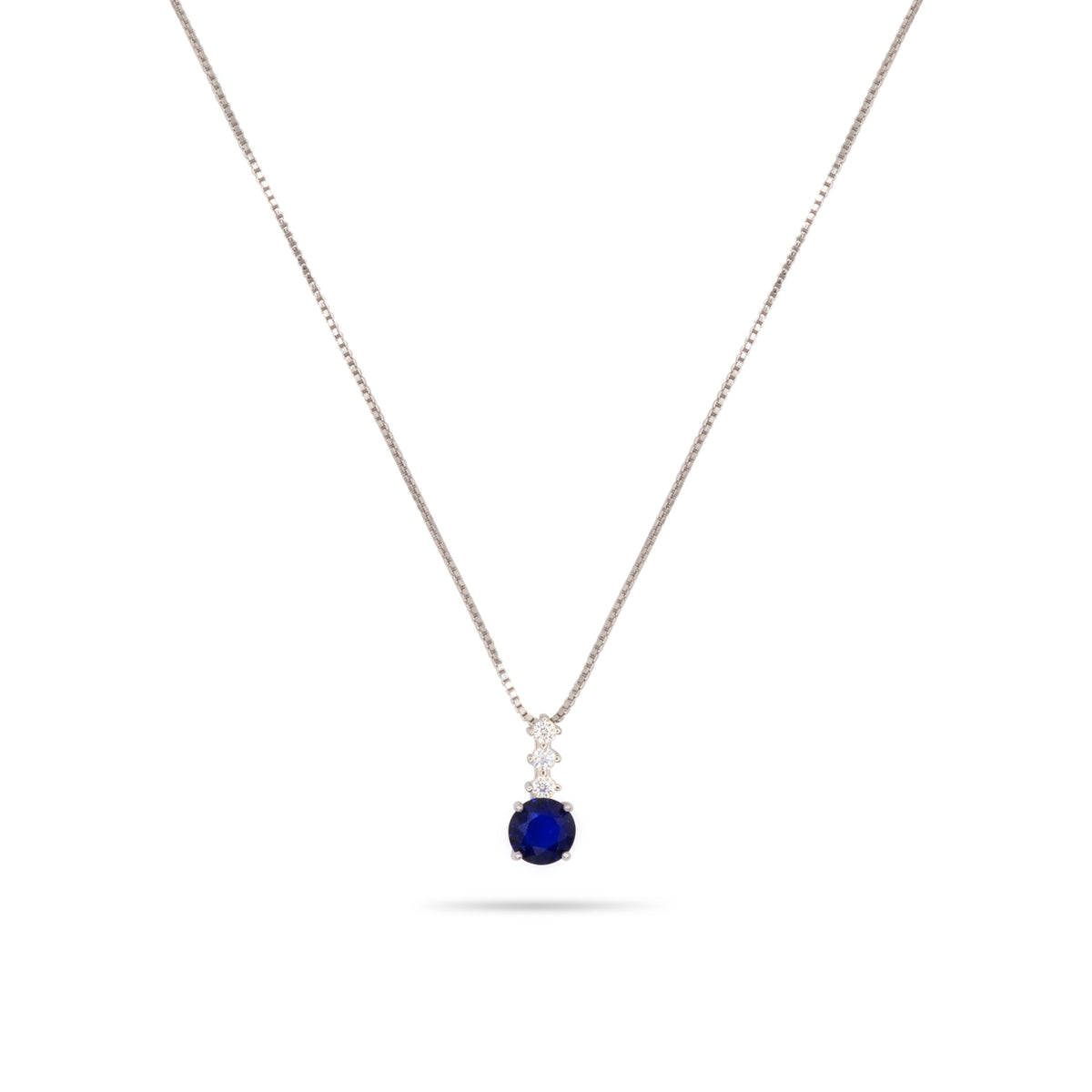 Collana Dilvdò pendente punto luce in argento blu