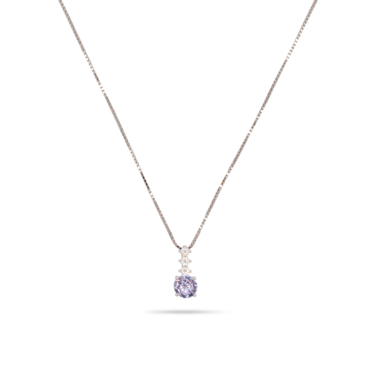Collana Dilvdò pendente punto luce in argento lavanda